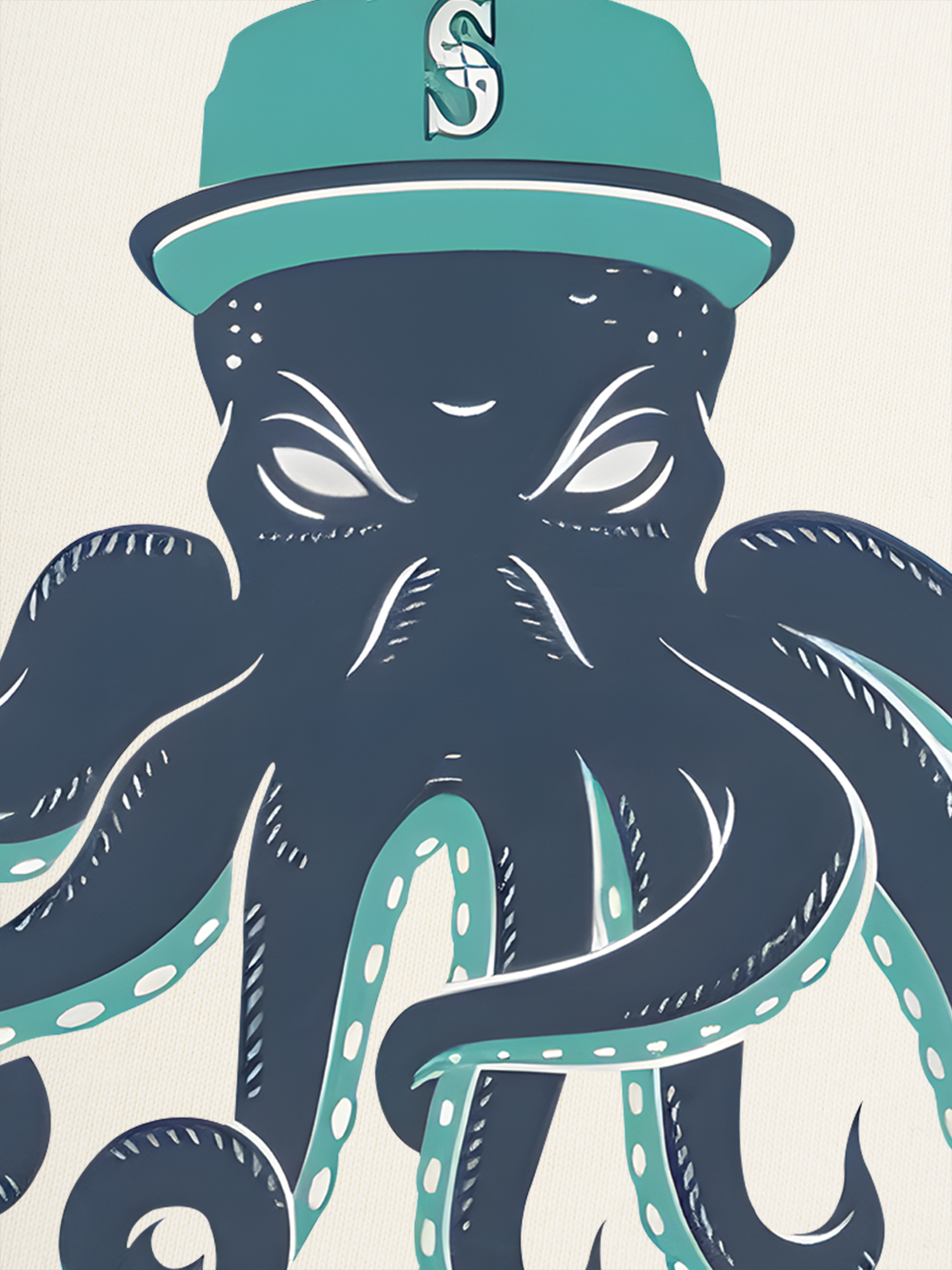 Áo Thun Ringer Relaxed Fit Baseball Green Octopus