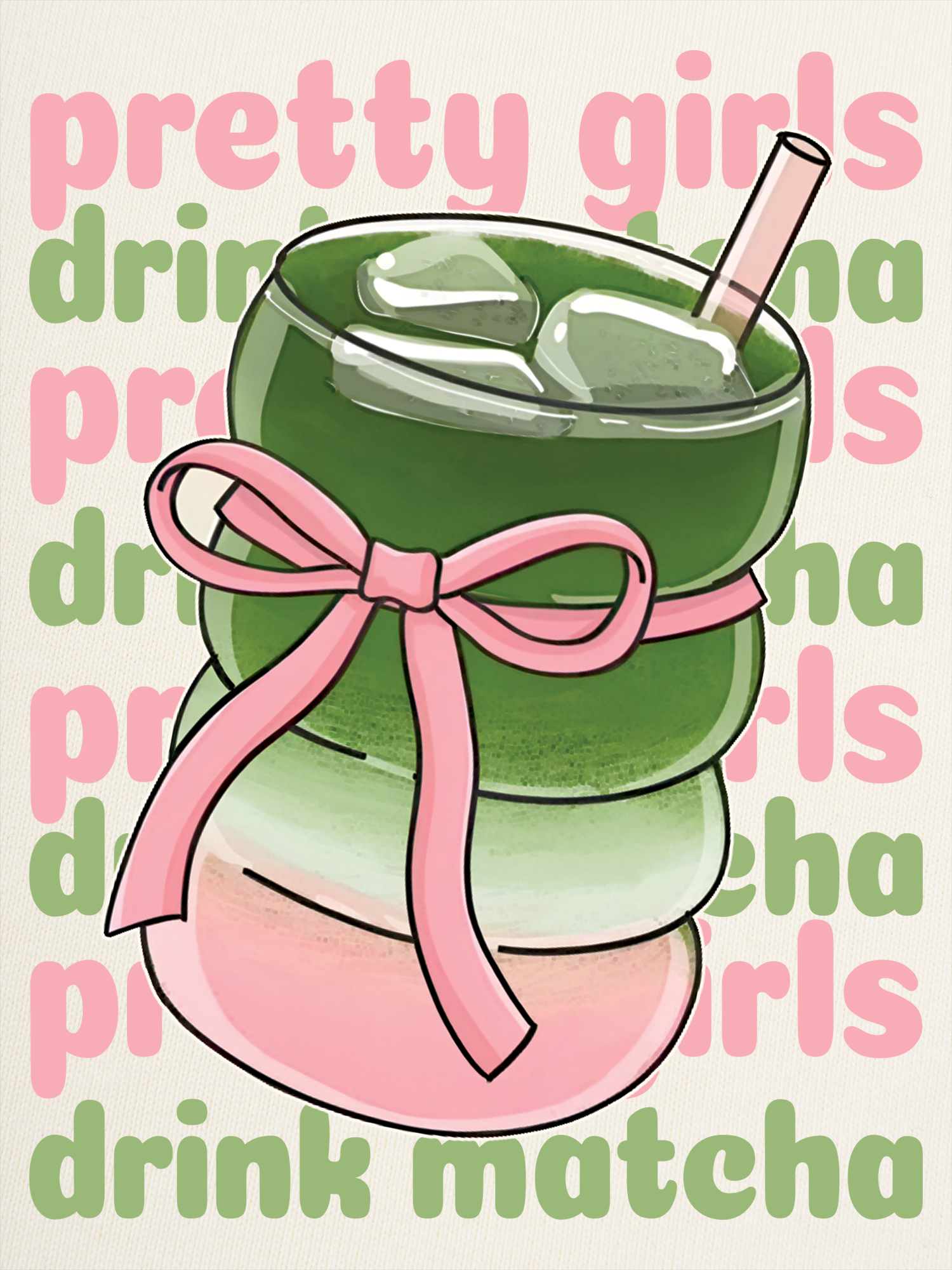 Áo Thun Ringer Relaxed Fit Pretty Girls Drink Matcha