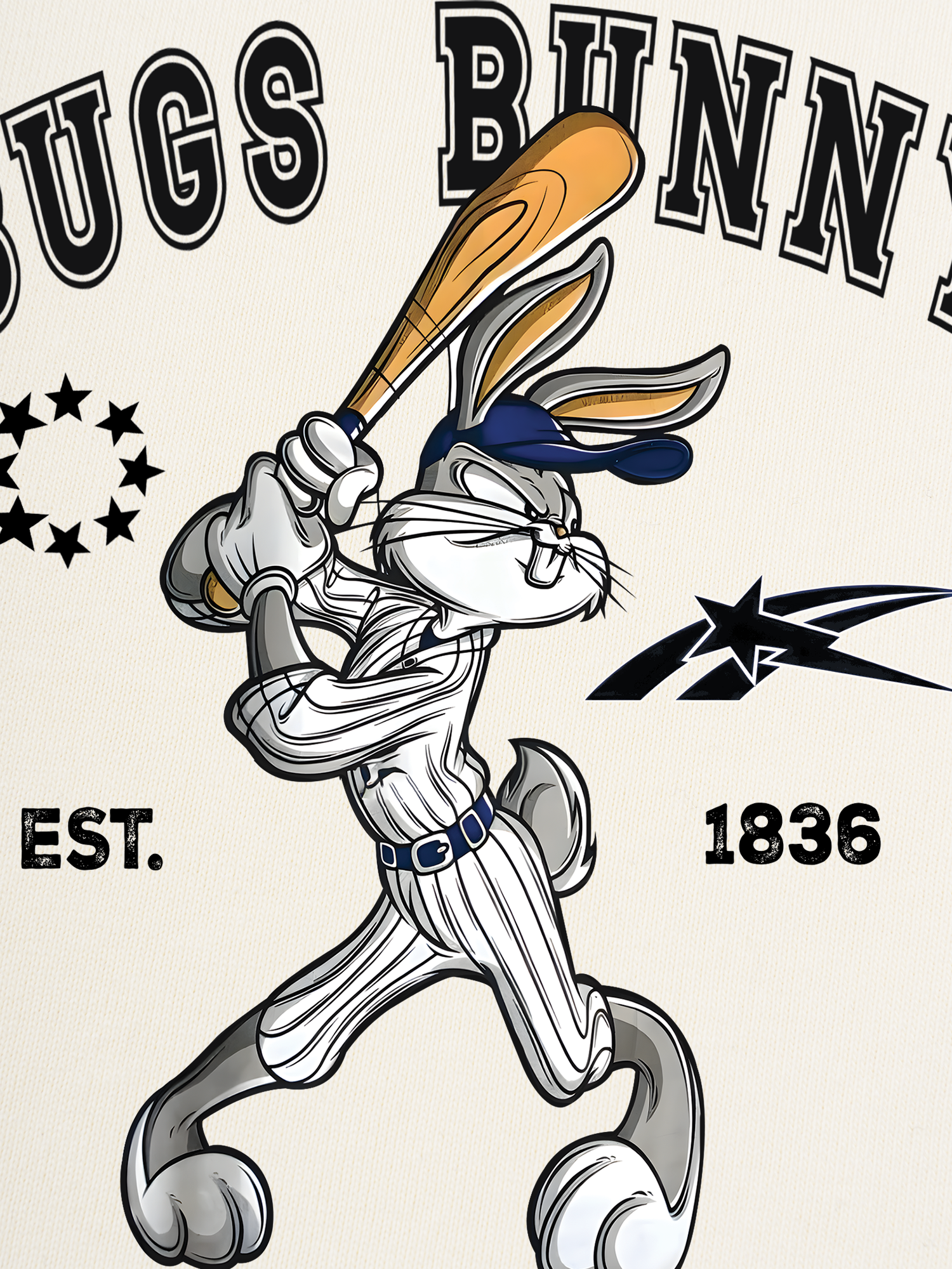 Áo Thun Ringer Relaxed Fit Baseball Bugs Bunny