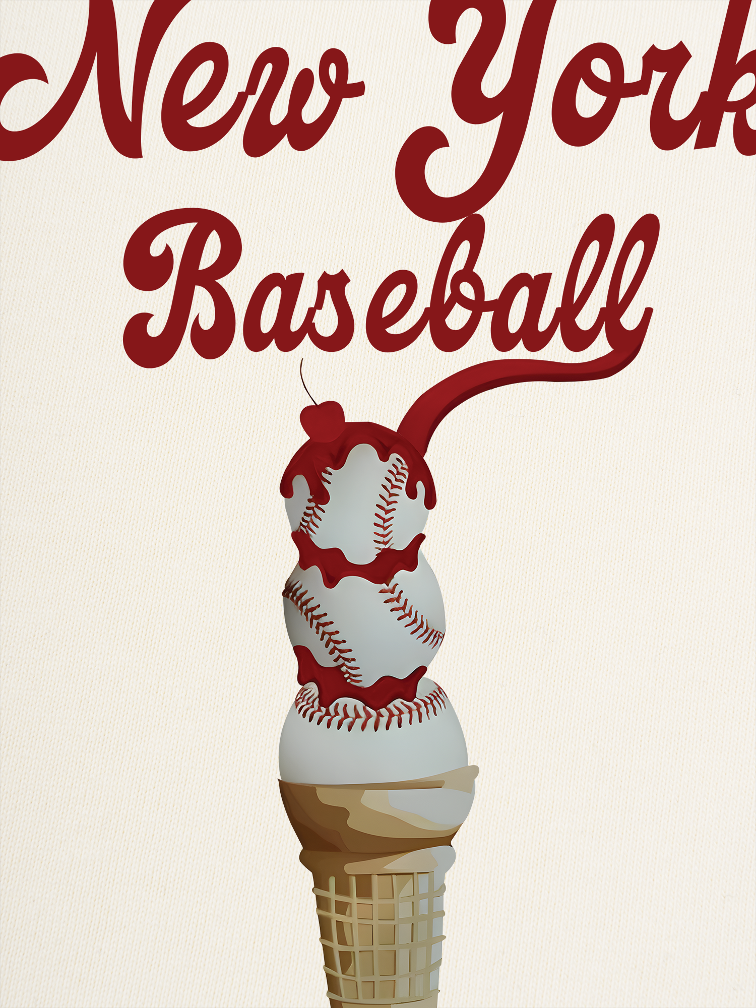 Áo Thun Ringer Relaxed Fit Baseball NewYork Ice Cream