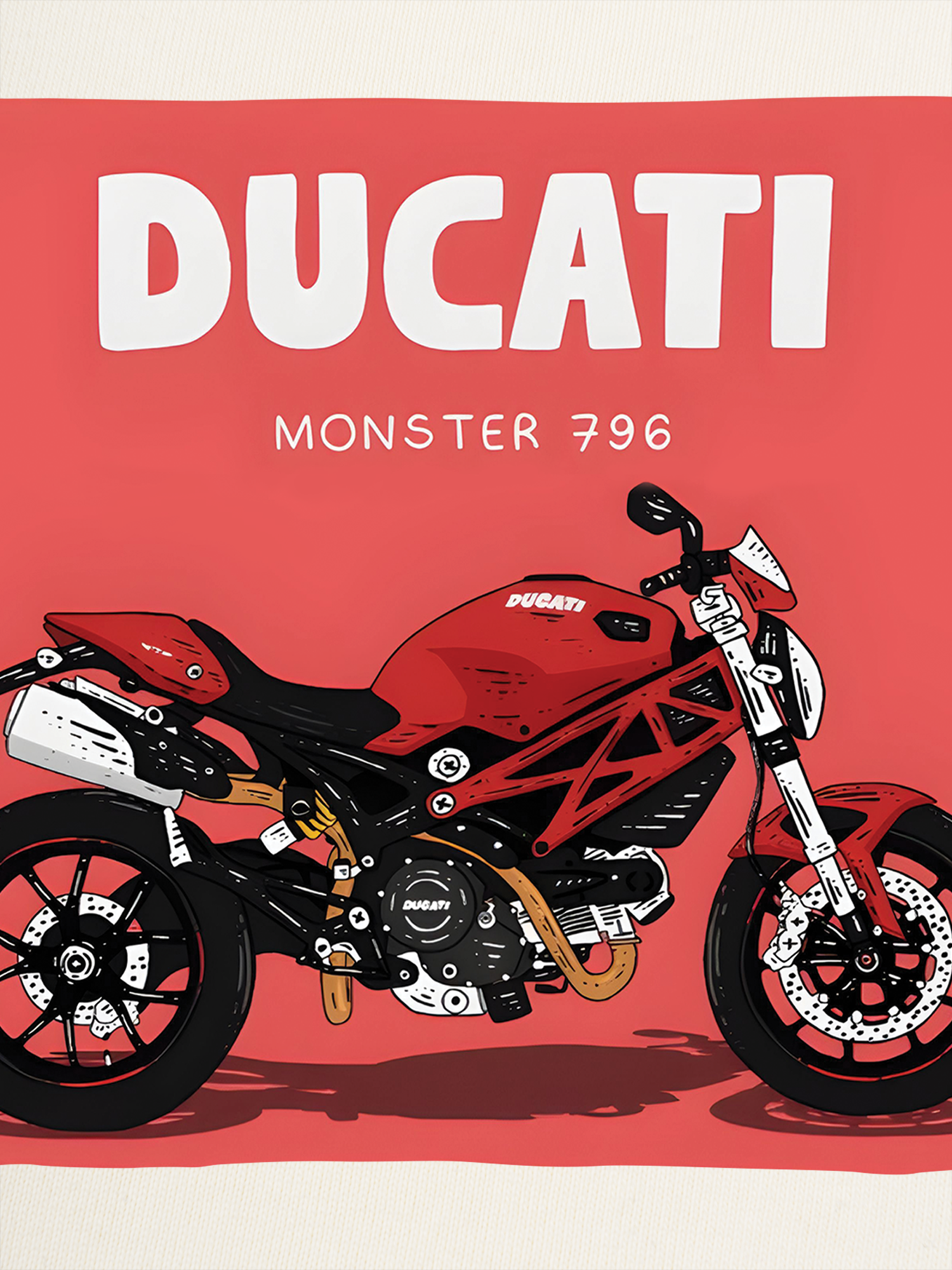 Áo Thun Ringer Relaxed Fit Ducati Monster 796