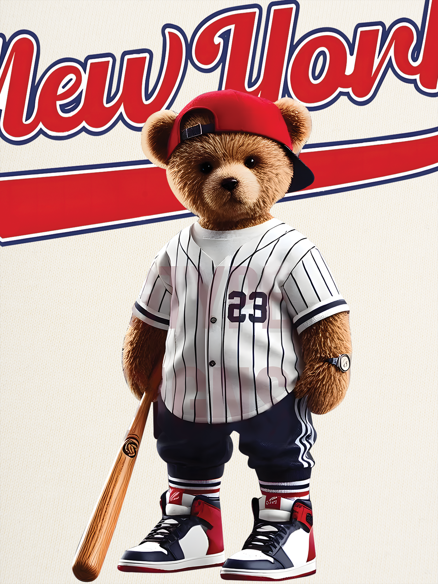 Áo Thun Ringer Relaxed Fit Baseball New York Teddy