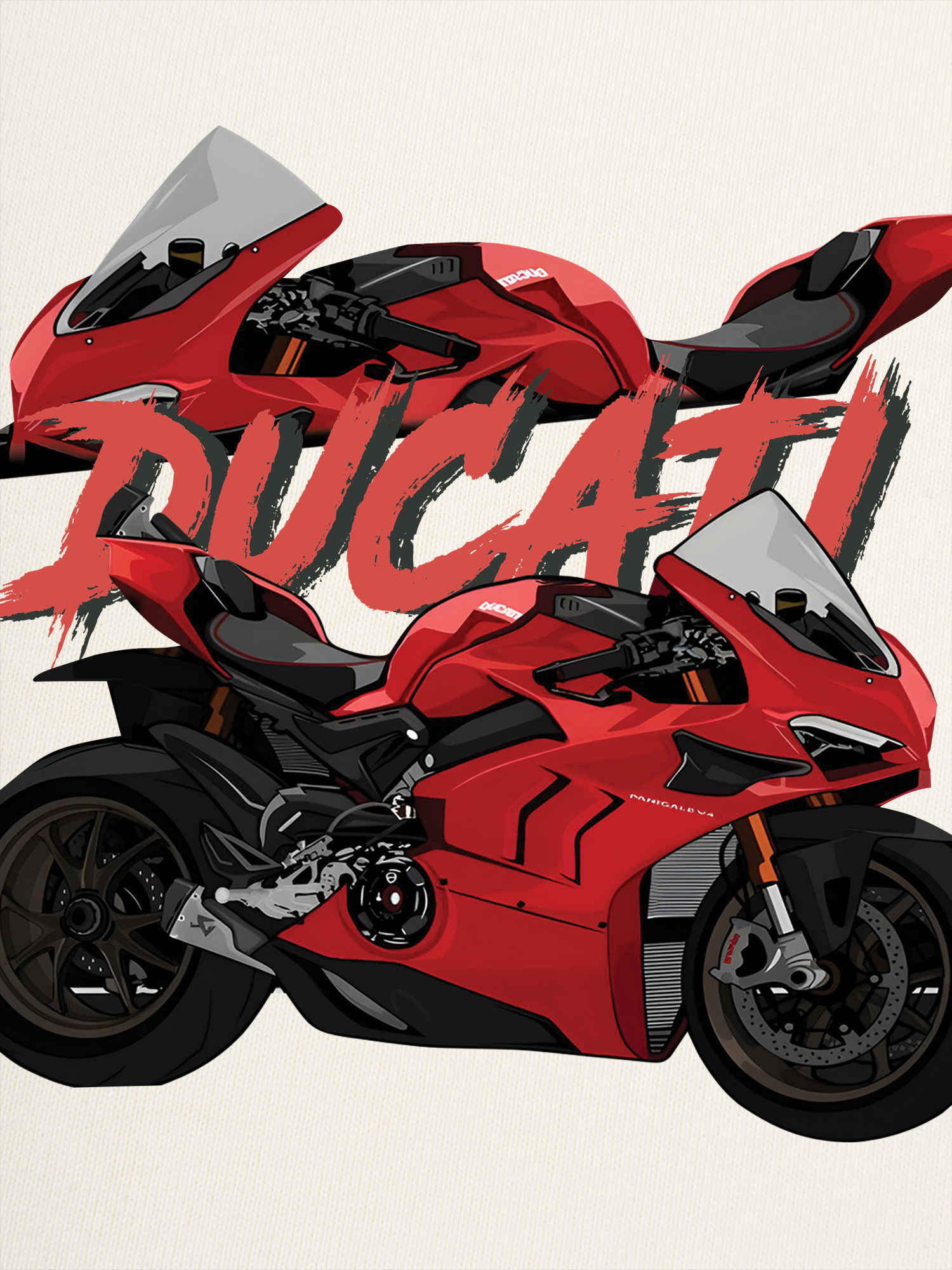 Áo Thun Ringer Cotton Cao Cấp Relaxed Fit Ducati V4S