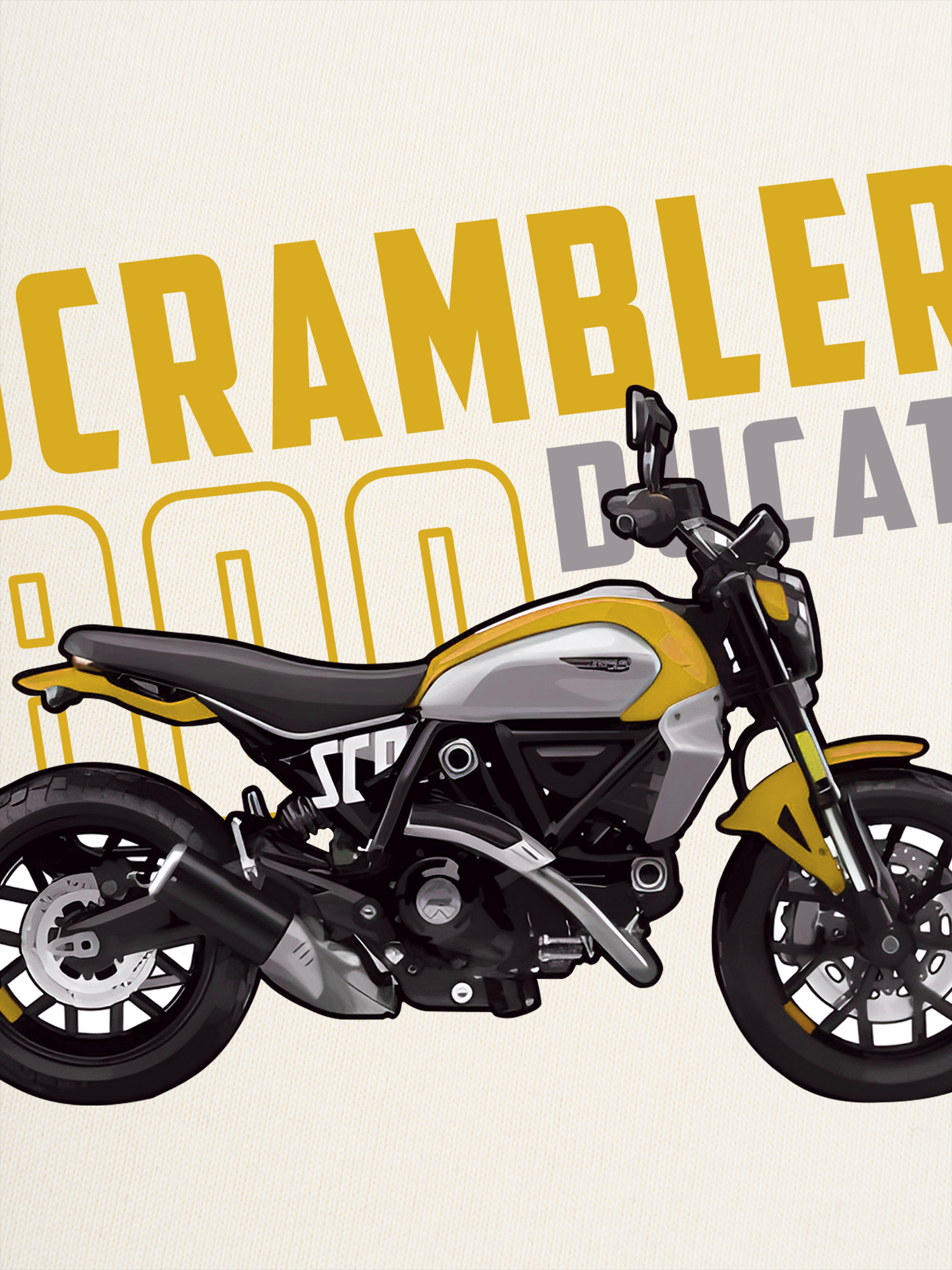 Áo Thun Ringer Relaxed Fit Scrambler 800 Ducati Yellow
