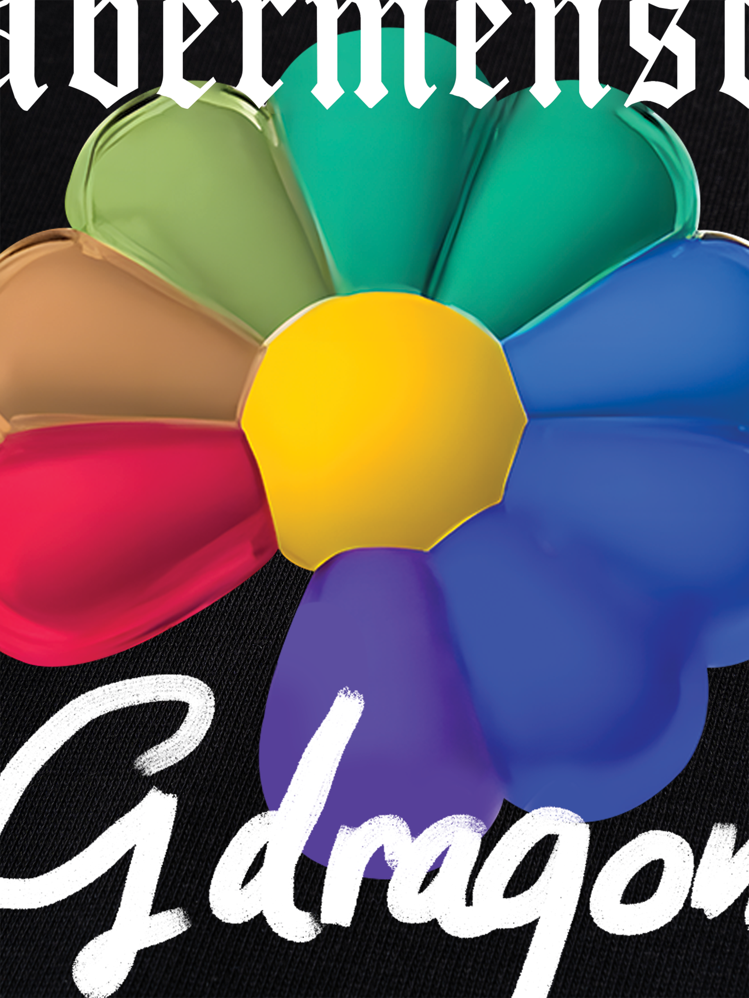 Áo Thun Ringer Relaxed Fit Floral Rainbow GD