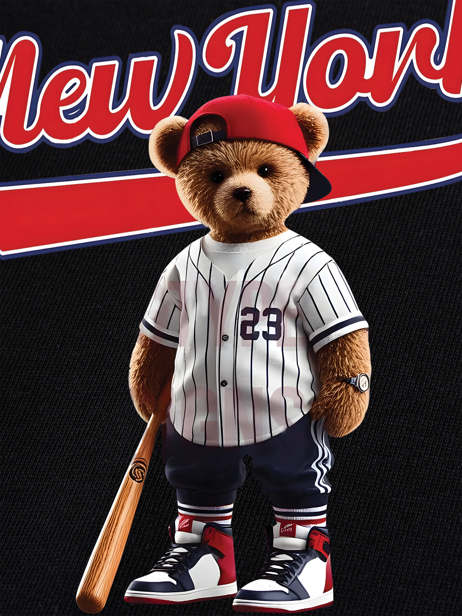 Áo Thun Ringer Relaxed Fit Baseball New York Teddy