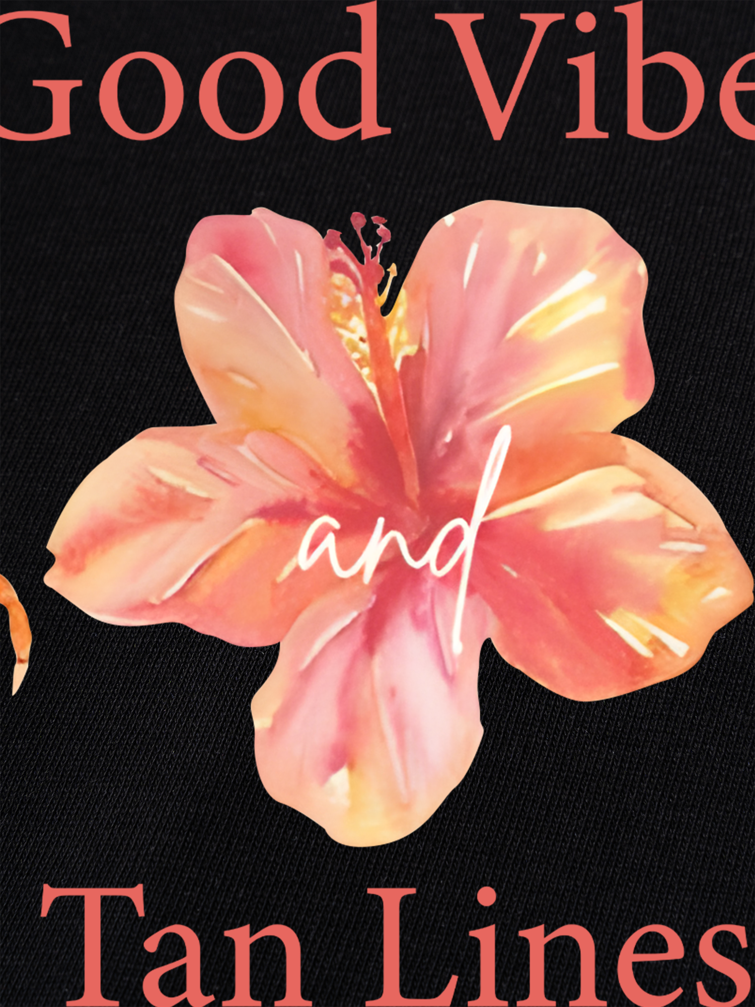 Áo Thun Ringer Relaxed Fit Tropical Good Vibes Tan