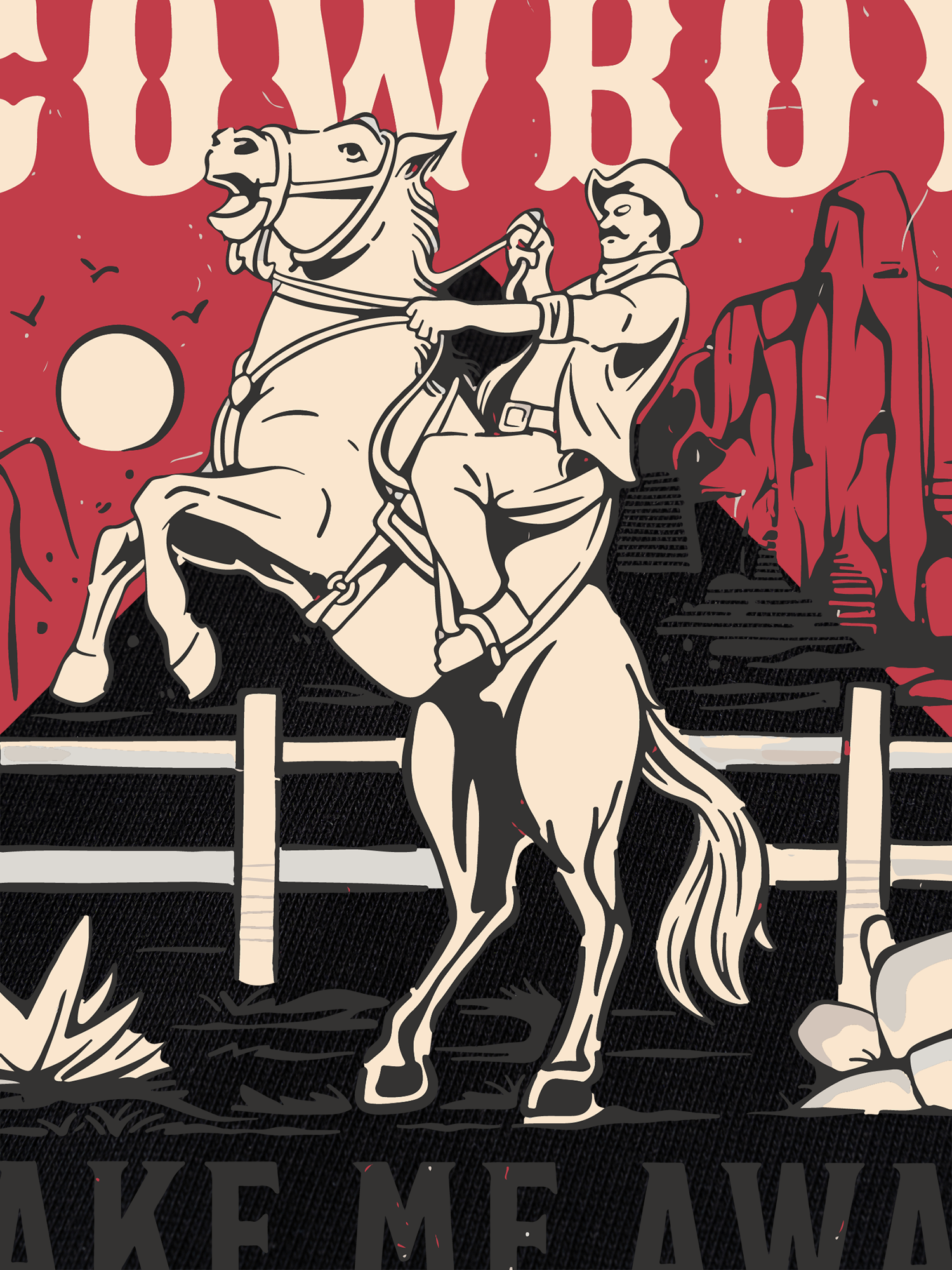 Áo Thun Ringer Relaxed Fit Marlboro Cowboy Take Me Away