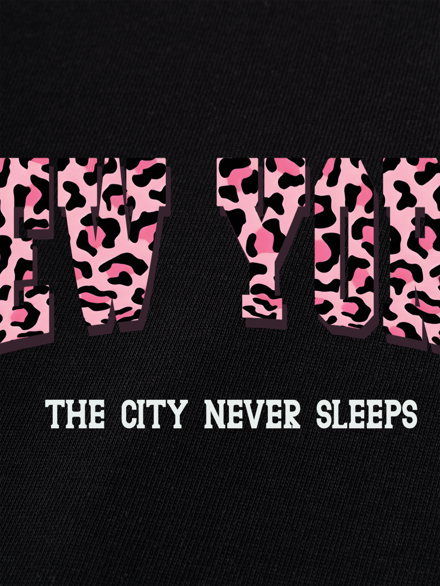 Áo Thun Ringer Relaxed Fit City Pink Leopard New York
