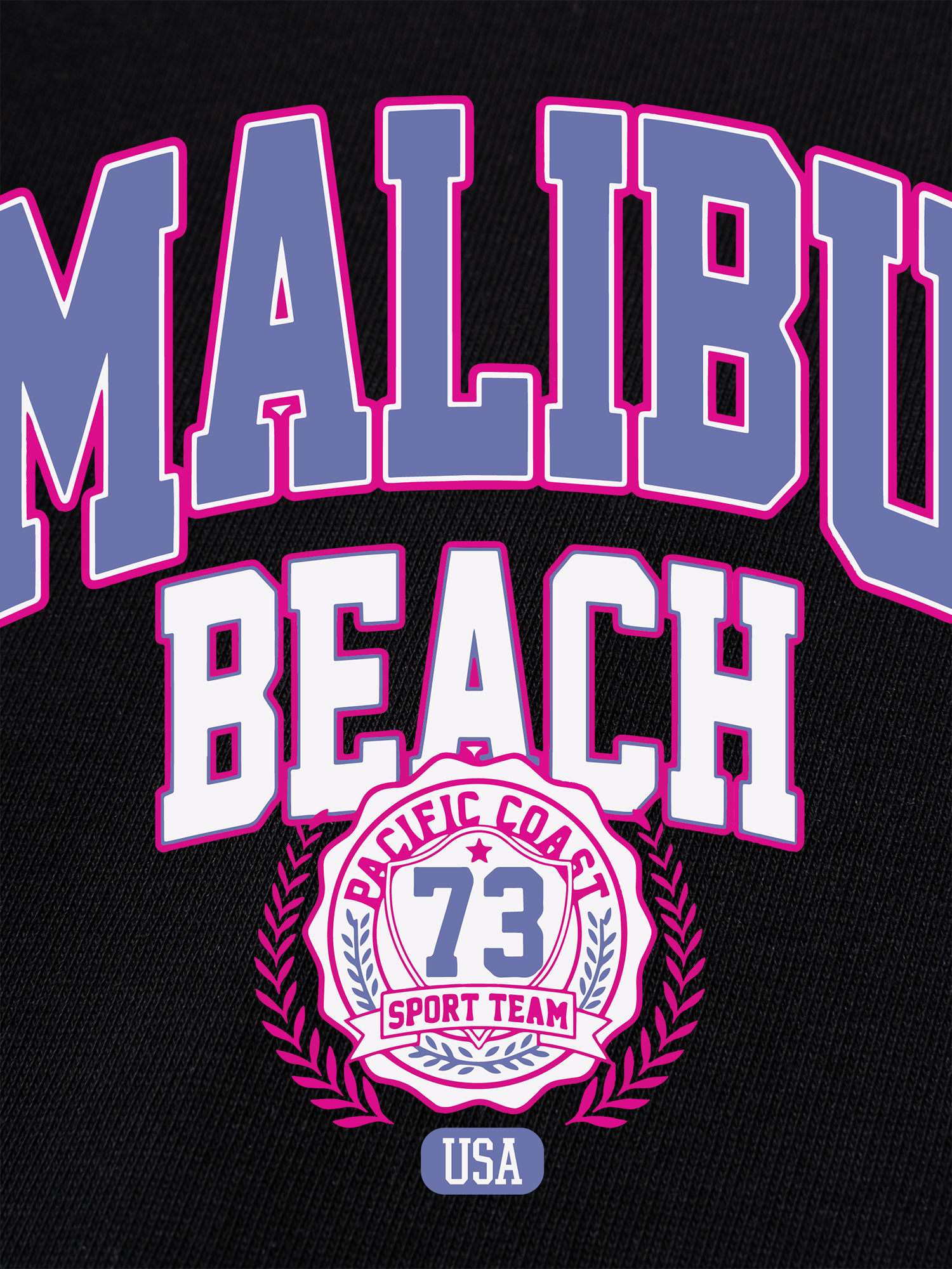 Áo Thun Ringer Relaxed Fit USA Malibu Beach Retro