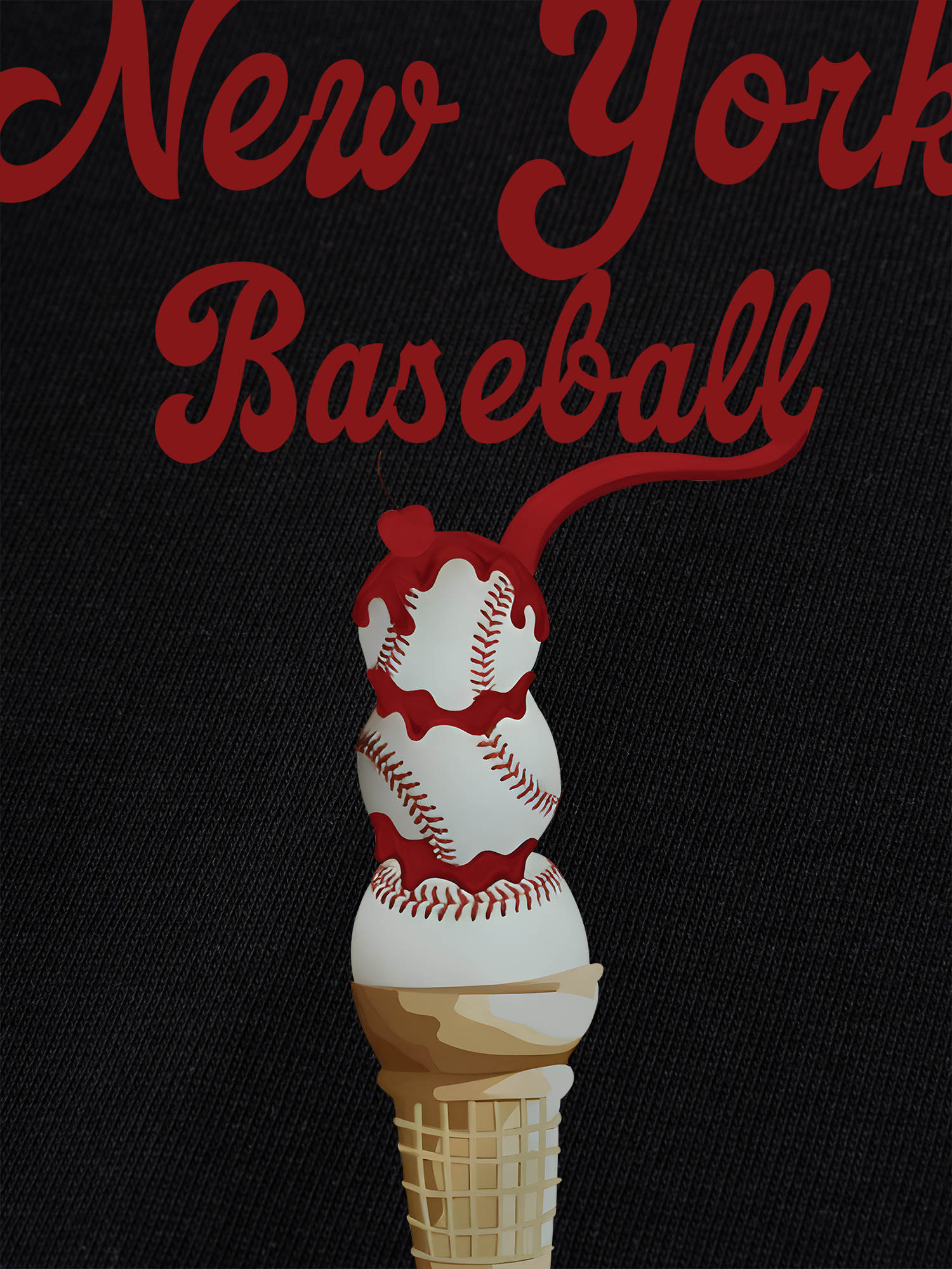 Áo Thun Ringer Relaxed Fit Baseball NewYork Ice Cream