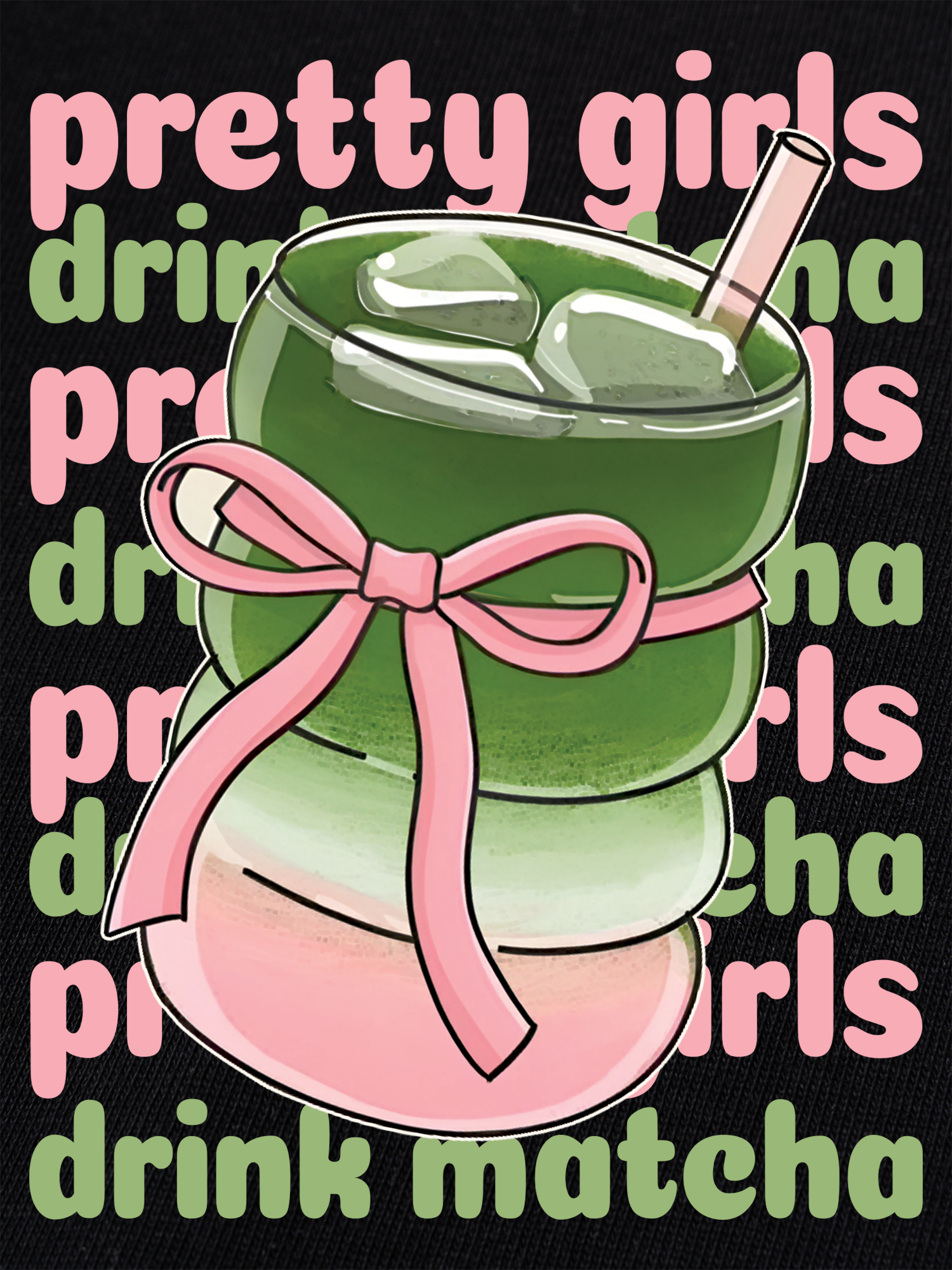 Áo Thun Ringer Relaxed Fit Pretty Girls Drink Matcha