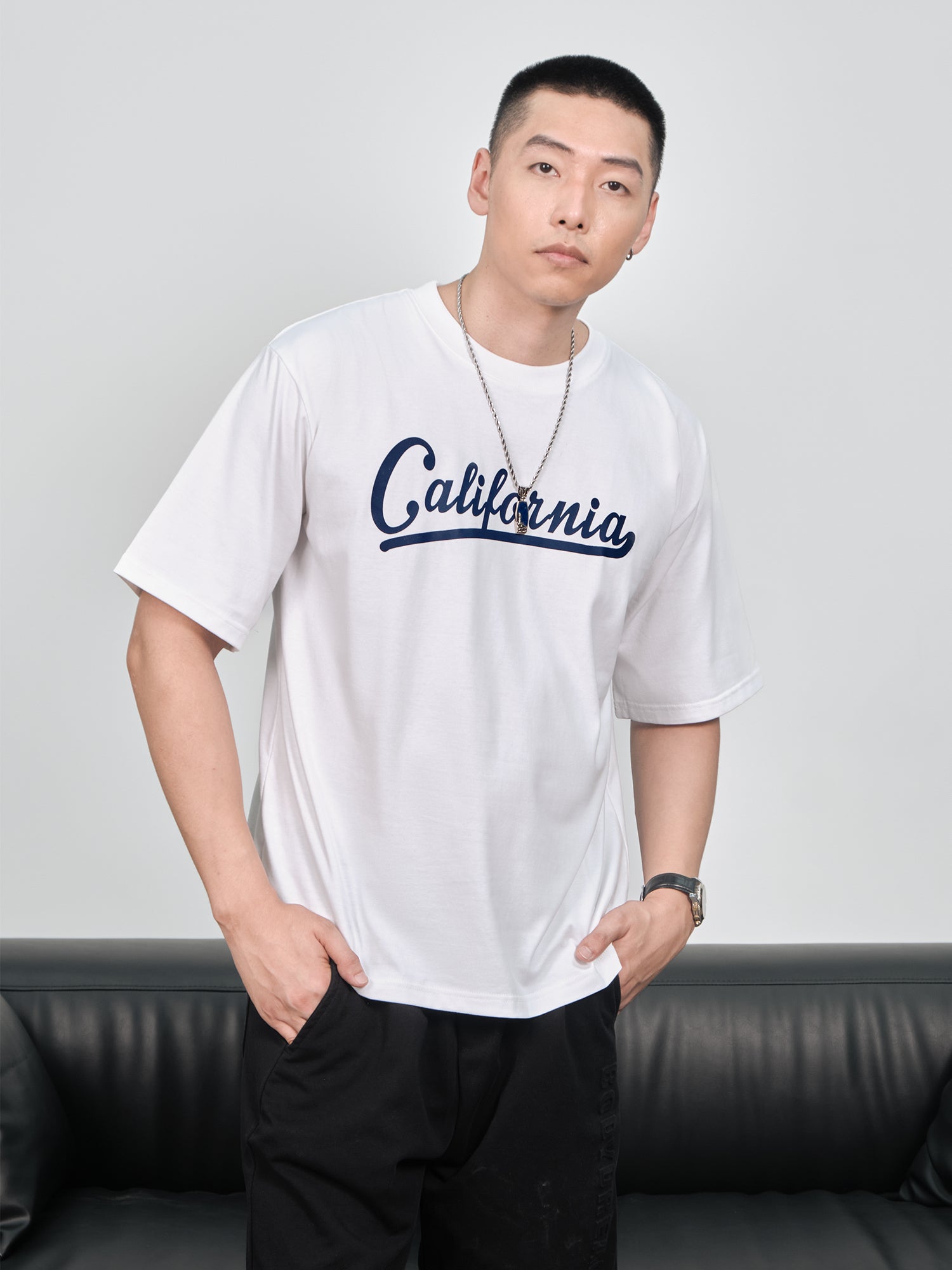 Áo Thun Relaxed Fit USA Califorinia Blue