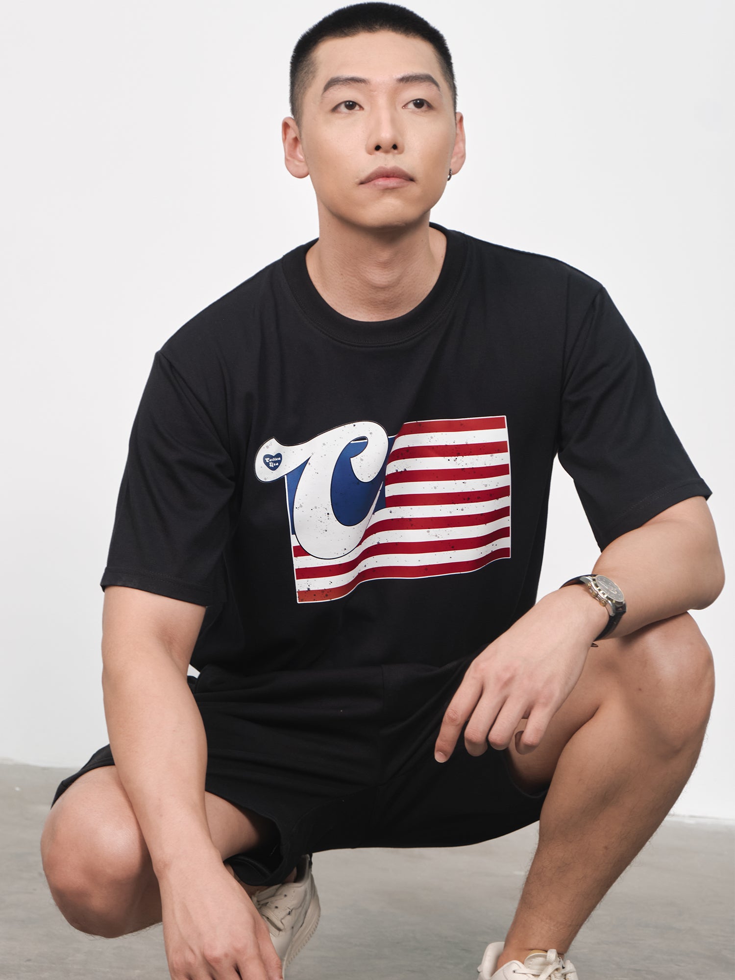 Áo Thun Relaxed Fit USA Vintage Flag