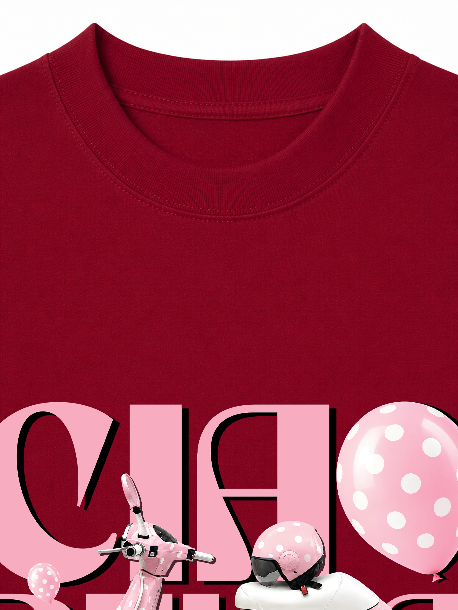 Áo Thun Relaxed Fit Motobike Pink Ciao Bella