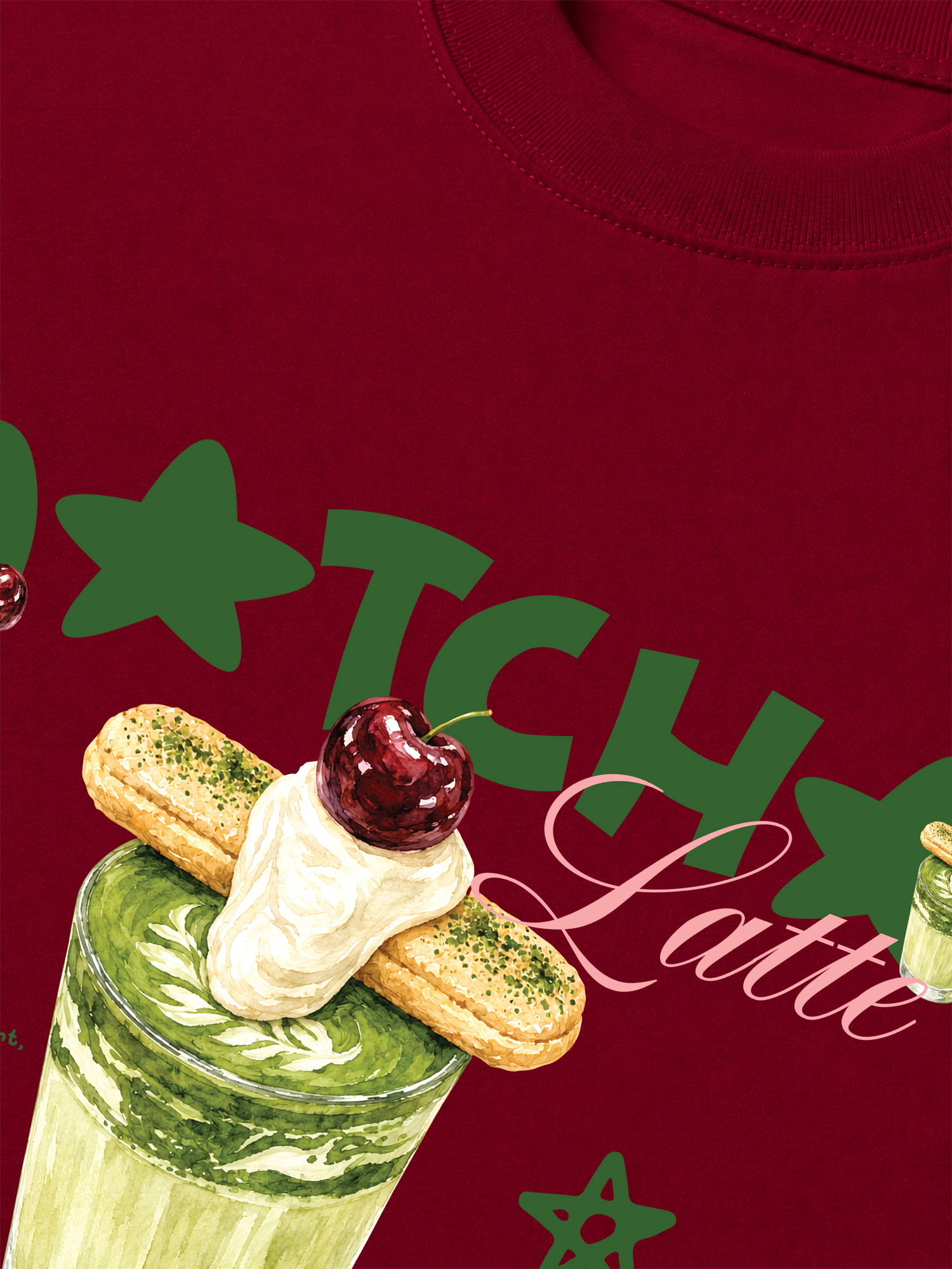 Áo Thun Relaxed Fit Daily Cup Matcha Latte Kem Cheese
