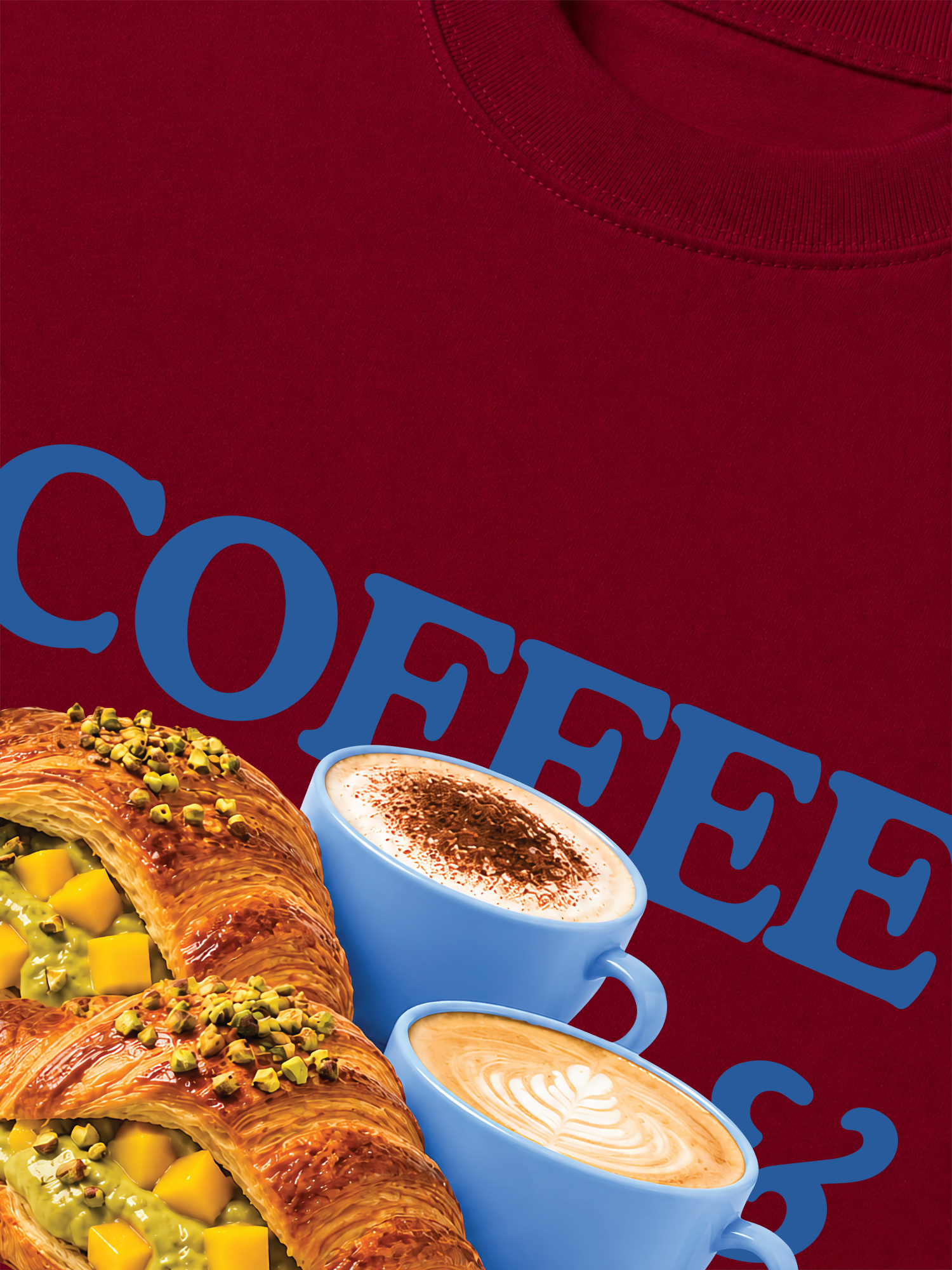 Áo Thun Relaxed Fit Yummy Mood Coffee Croissant