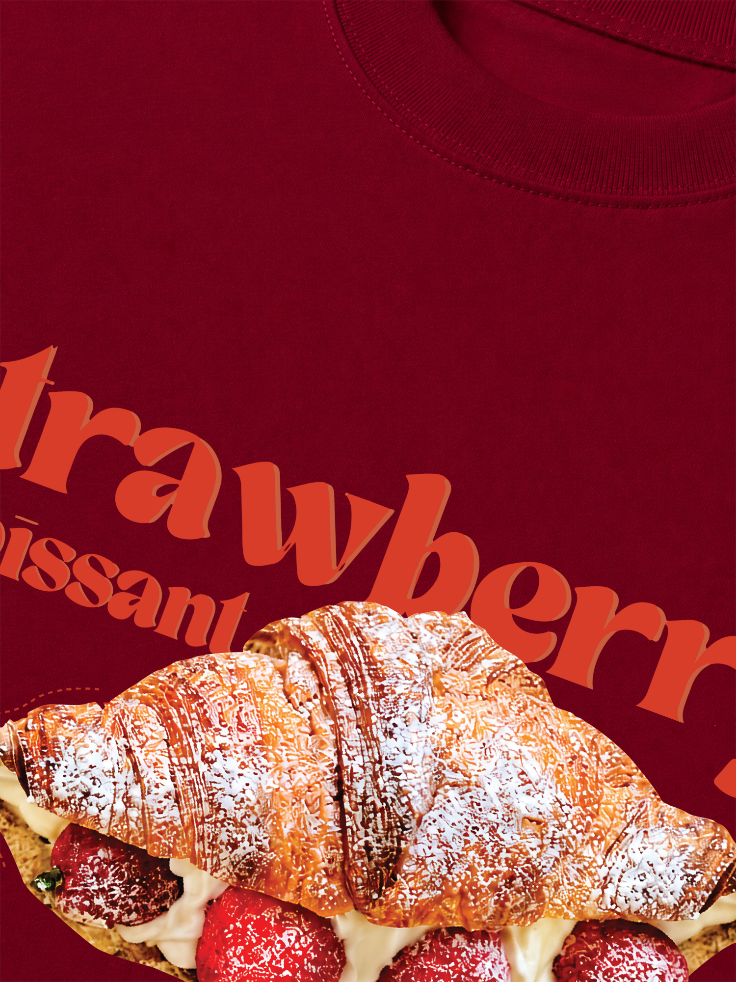 Áo Thun Relaxed Fit Yummy Mood Strawberry Croissant