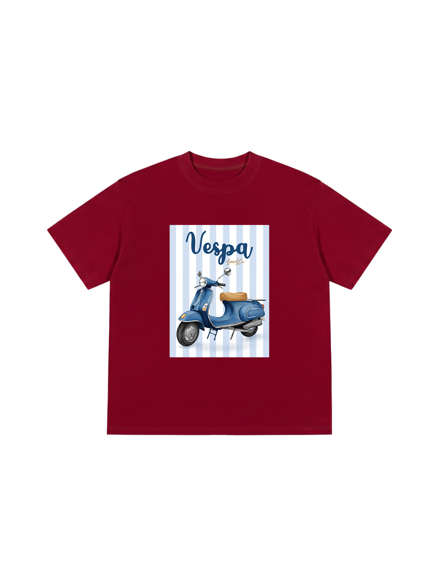 Áo Thun Relaxed Fit Motobike Vespa Doodle