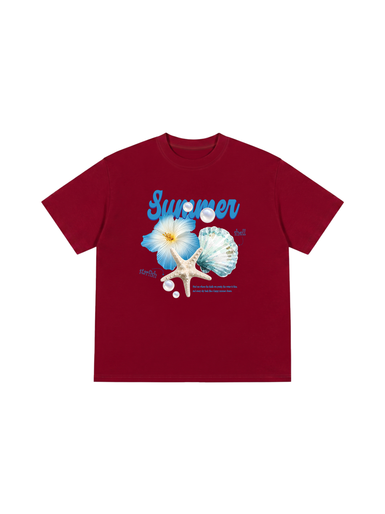Áo Thun Relaxed Fit Tshirt Tropical Summer, Shell, Starfish