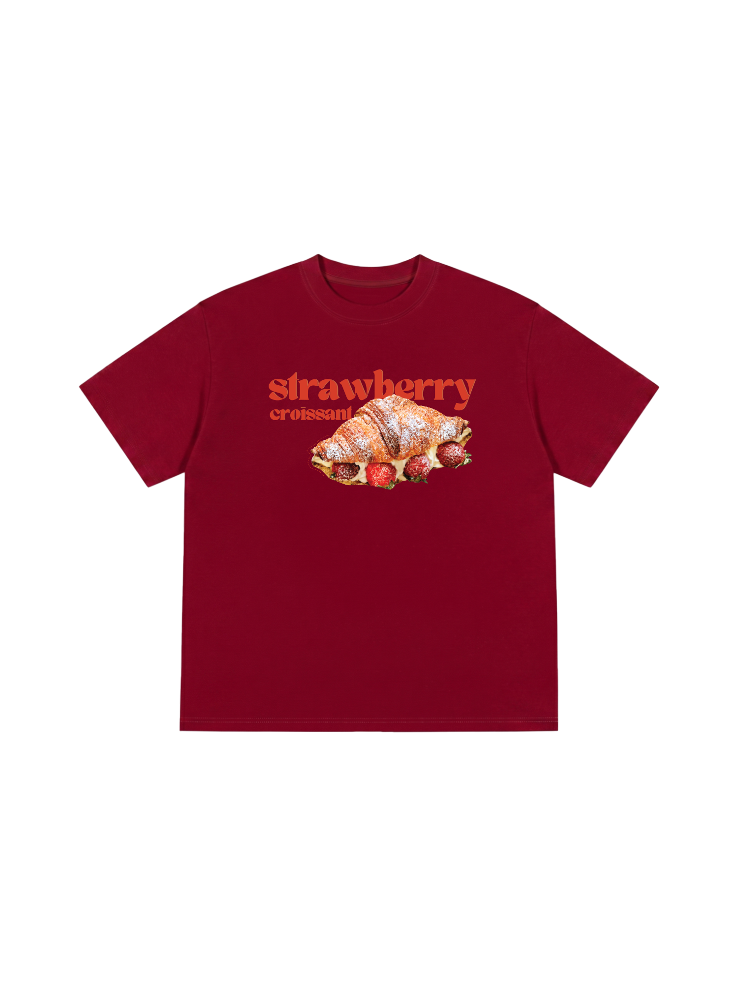 Áo Thun Relaxed Fit Yummy Mood Strawberry Croissant