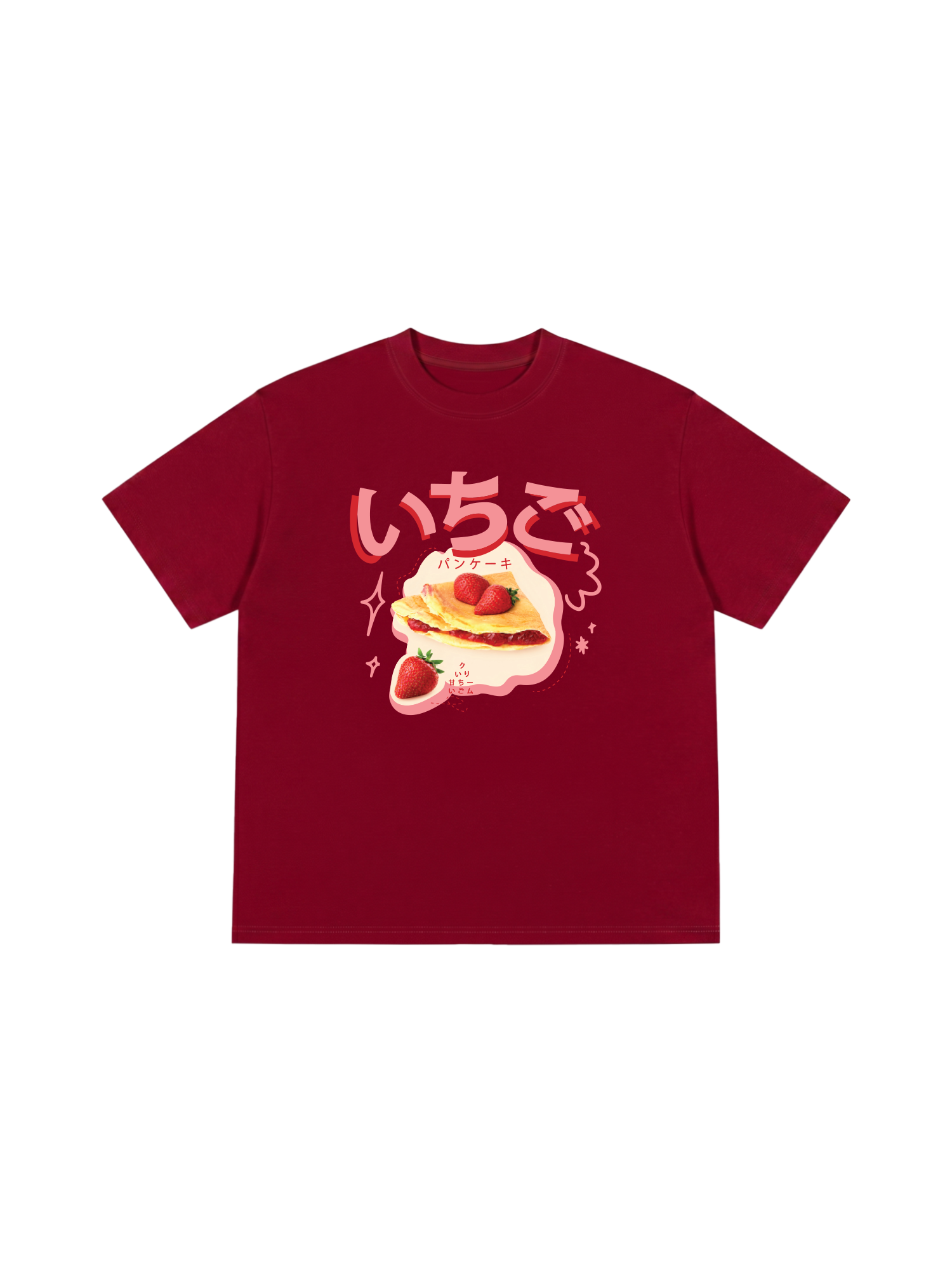 Áo Thun Relaxed Fit Yummy Mood Strawberry Crepe