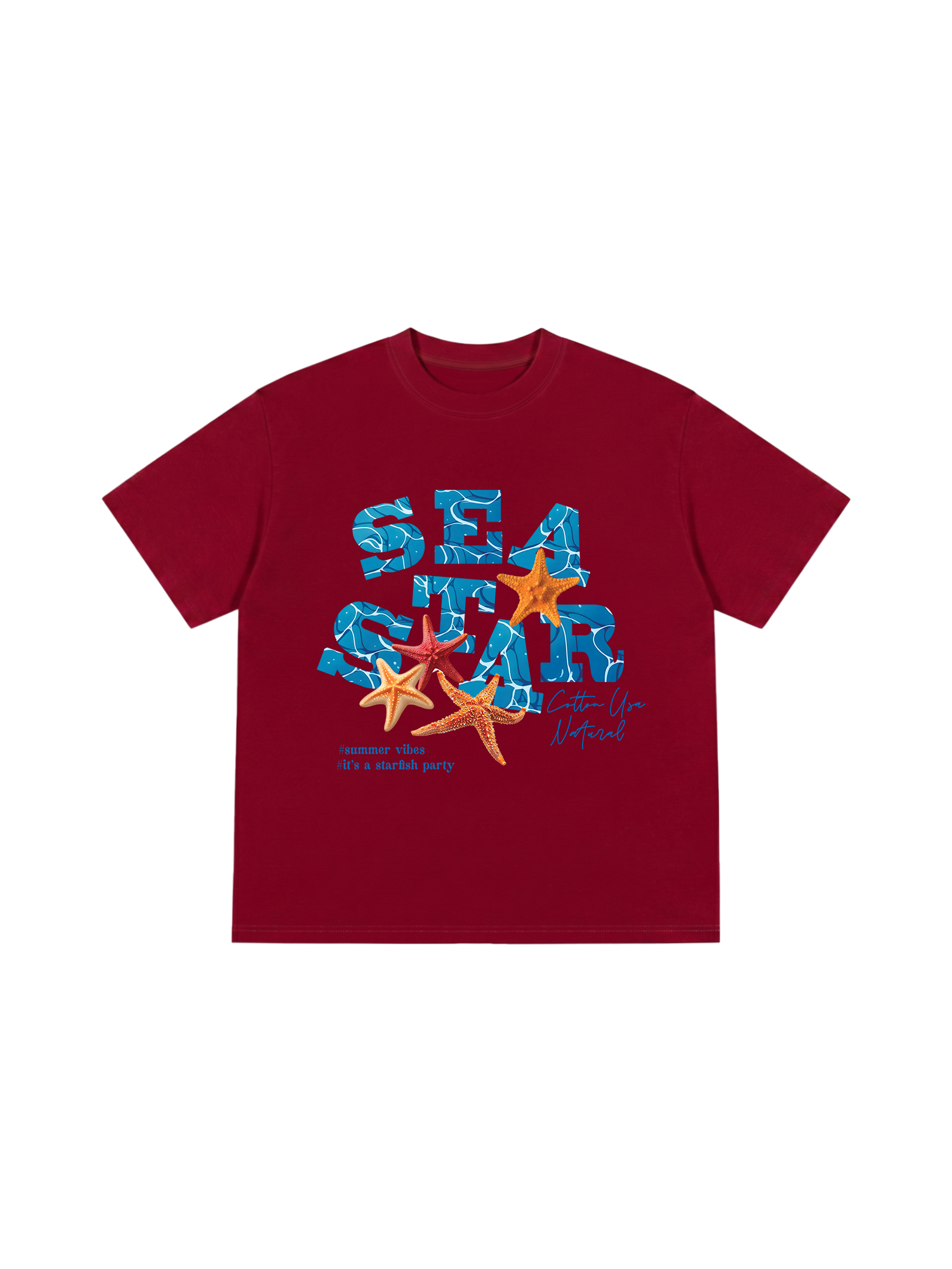 Áo Thun Relaxed Fit Tropical Starfish Parrty Sea Water