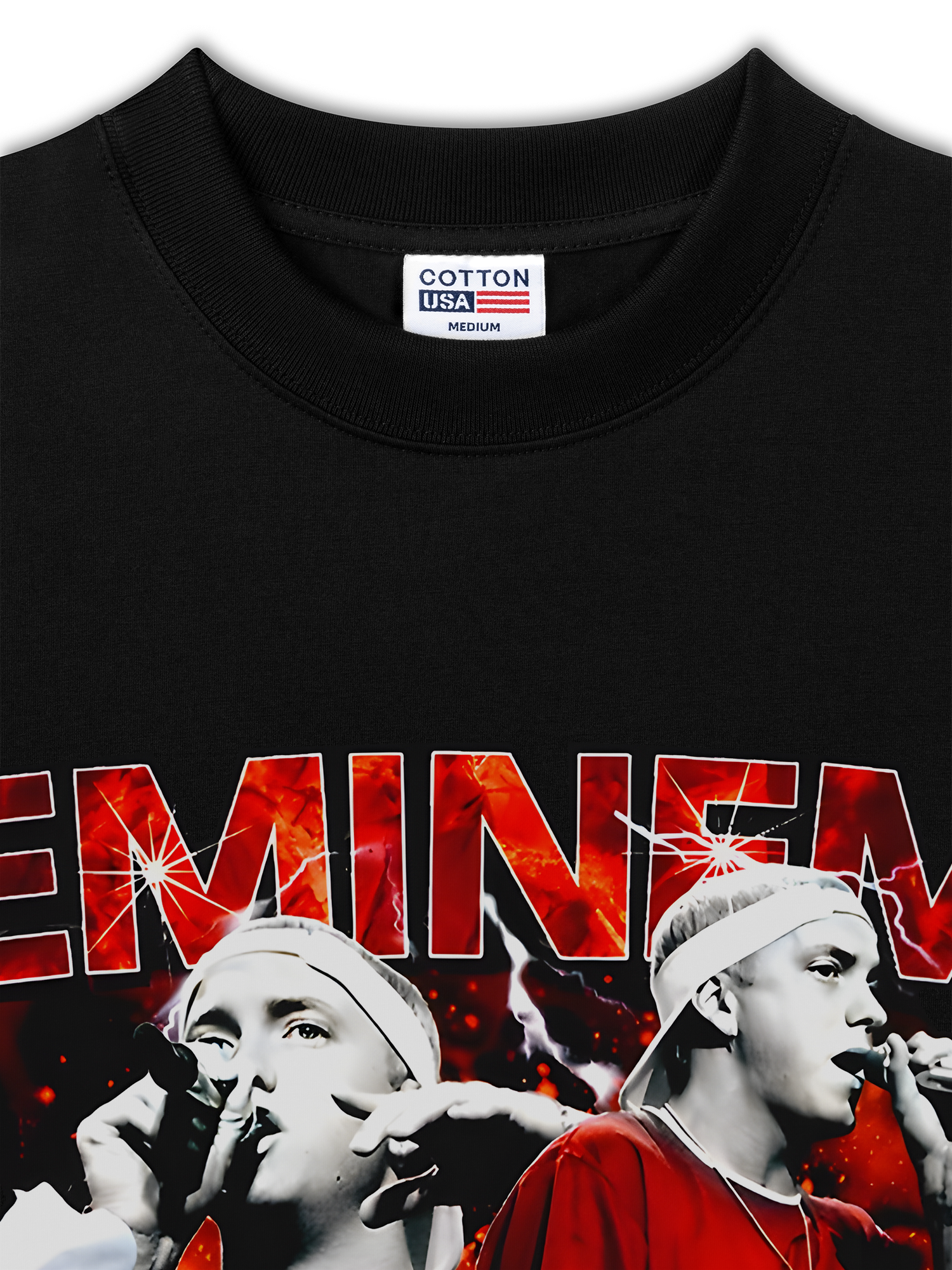 Áo Thun Relaxed Fit Rapper Eminem Red Flames