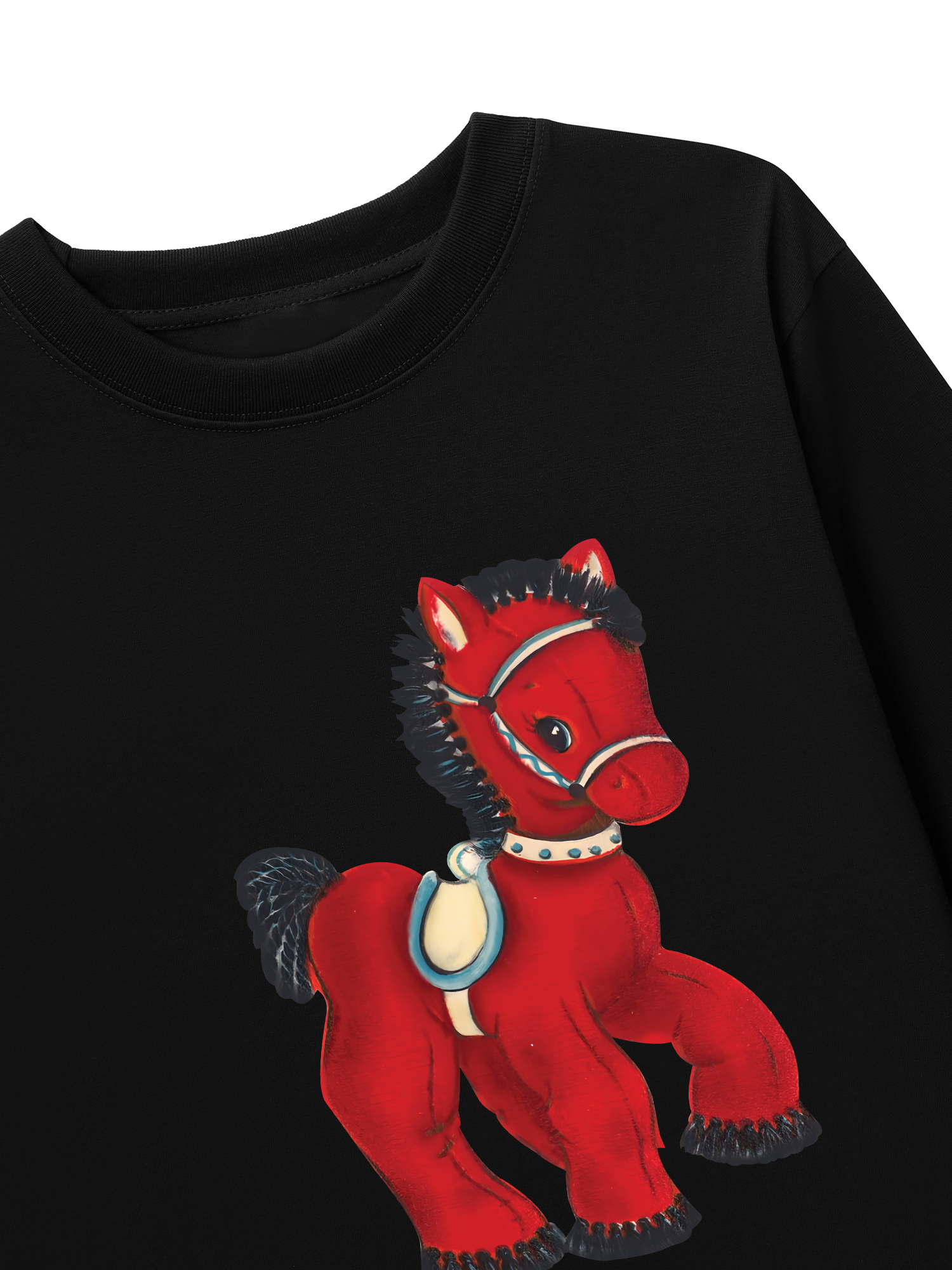 Áo Thun Dài Tay Retro Red Horse