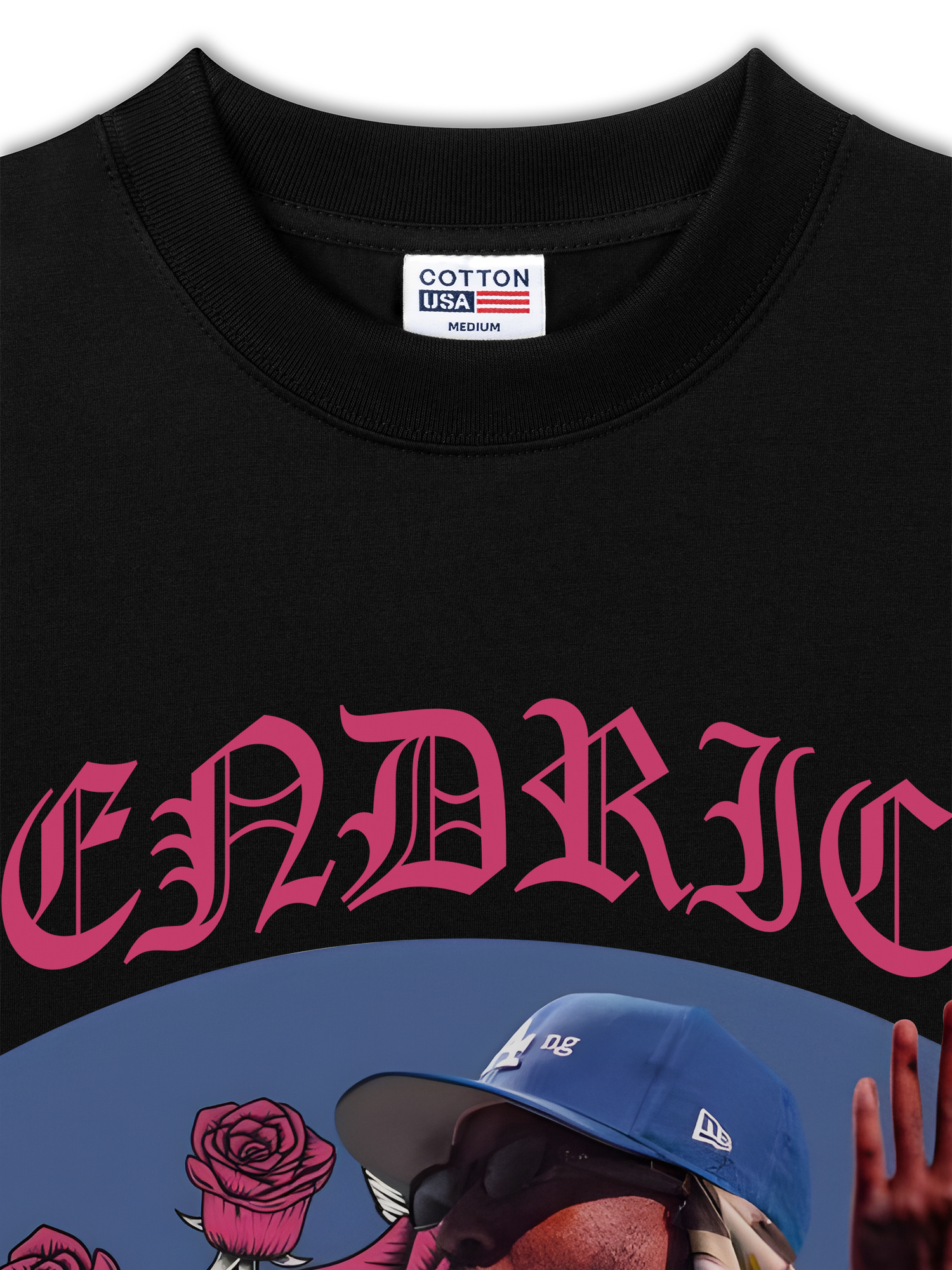 Áo Thun Relaxed Fit Rapper Kendrick Lamar Roses