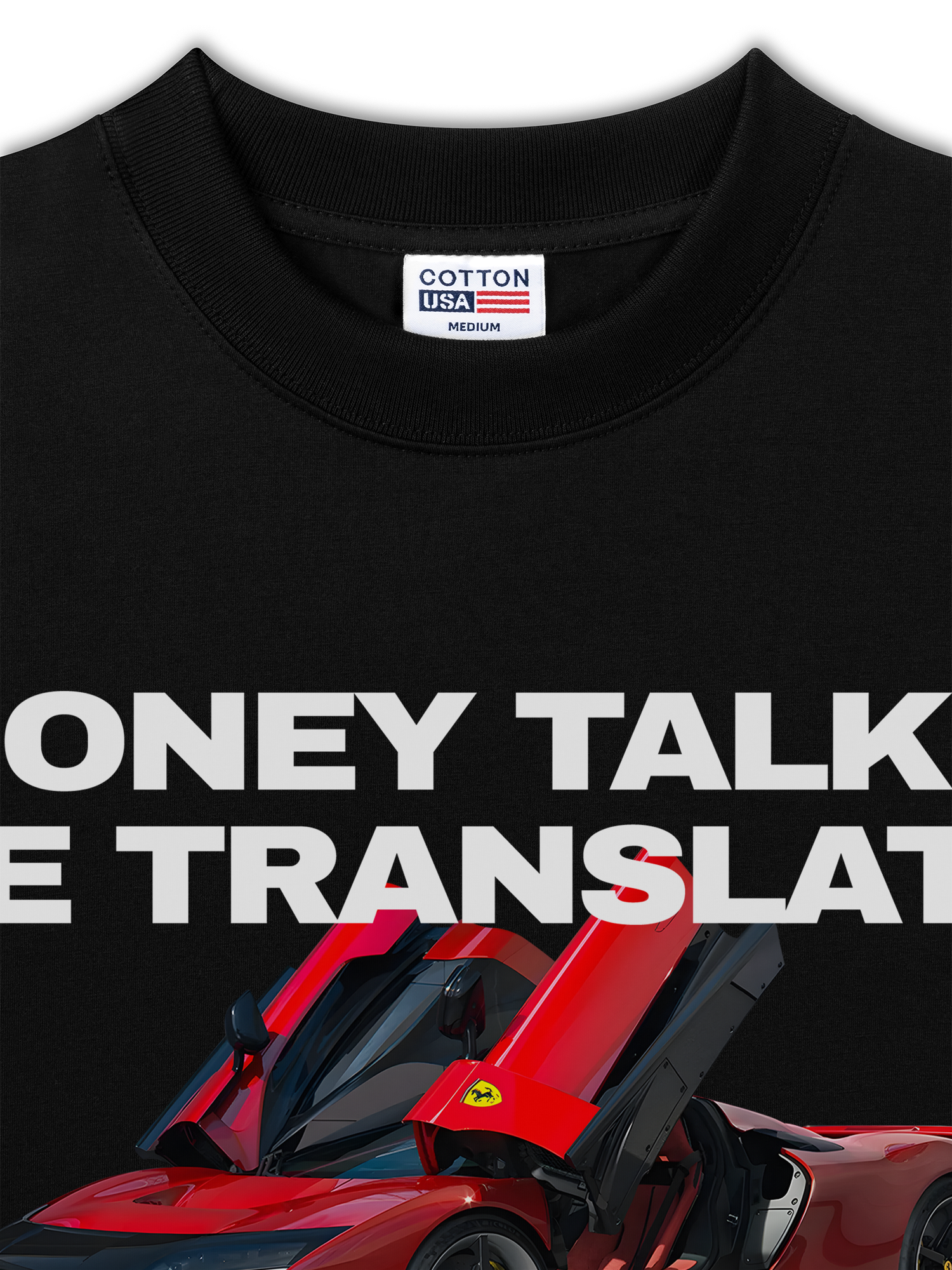 Áo Thun Relaxed Fit Ferrari Money Talks We Translate