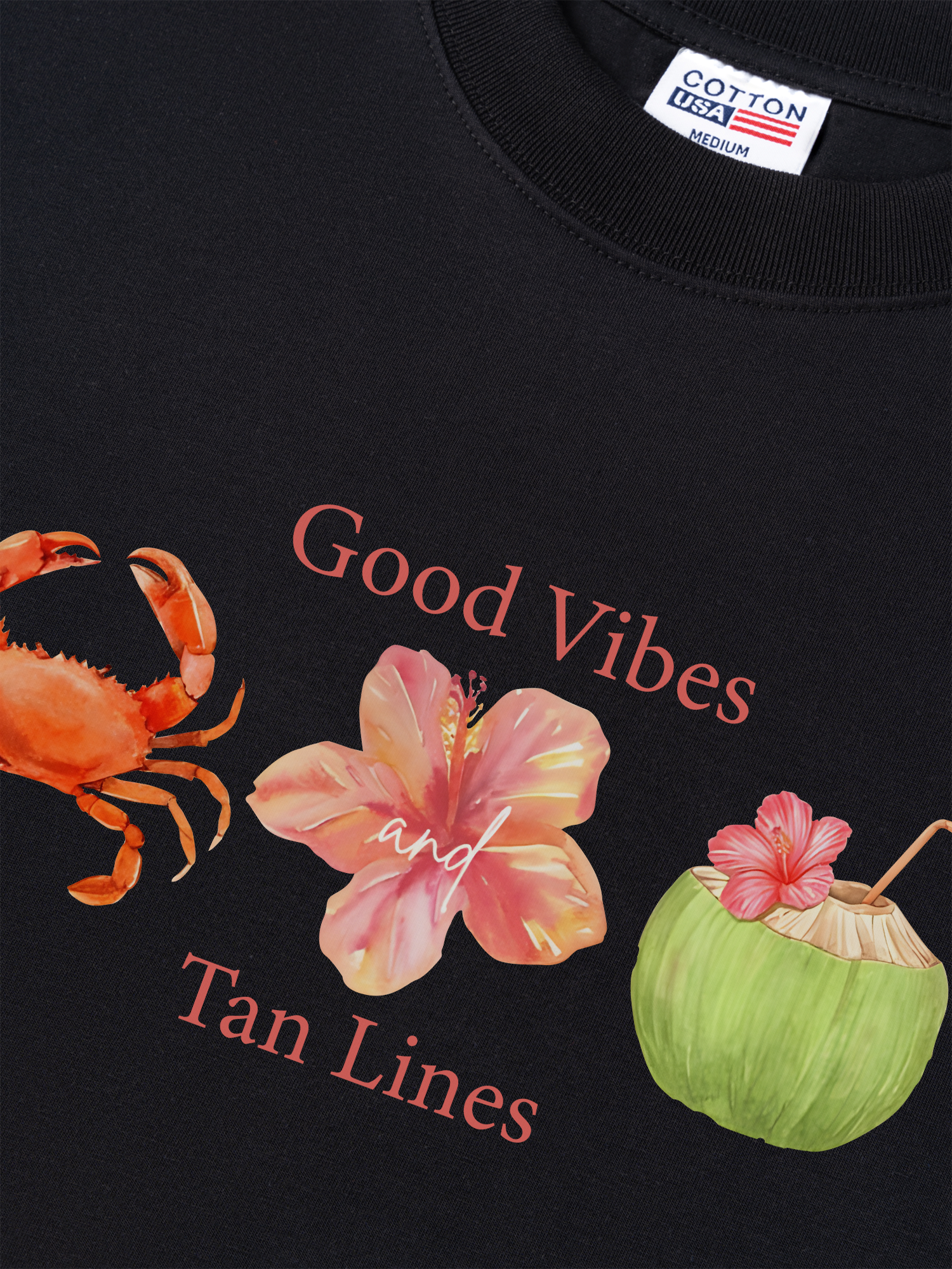 Áo Thun Relaxed Fit Tropical Good Vibes Tan Lines
