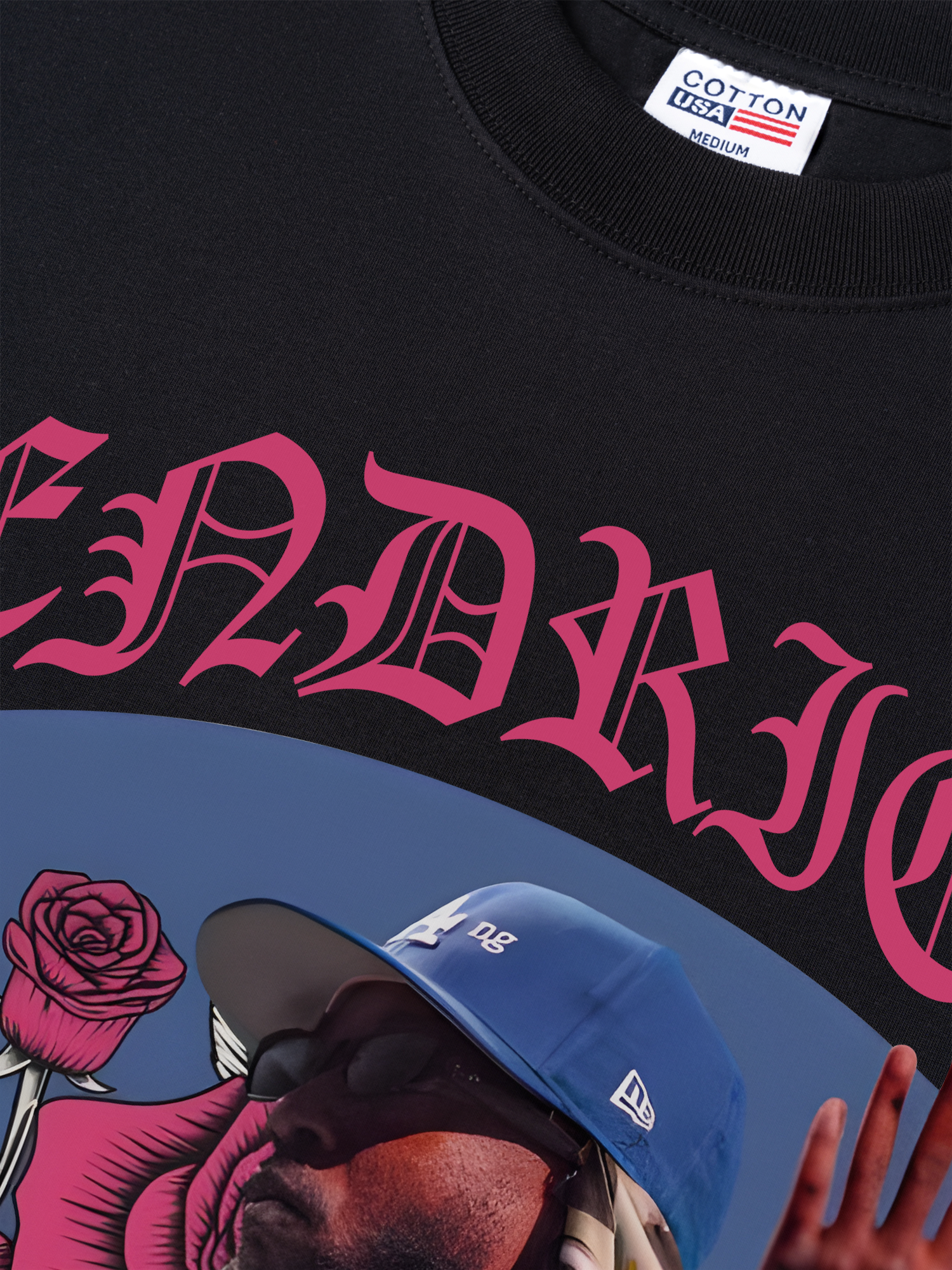 Áo Thun Relaxed Fit Rapper Kendrick Lamar Roses