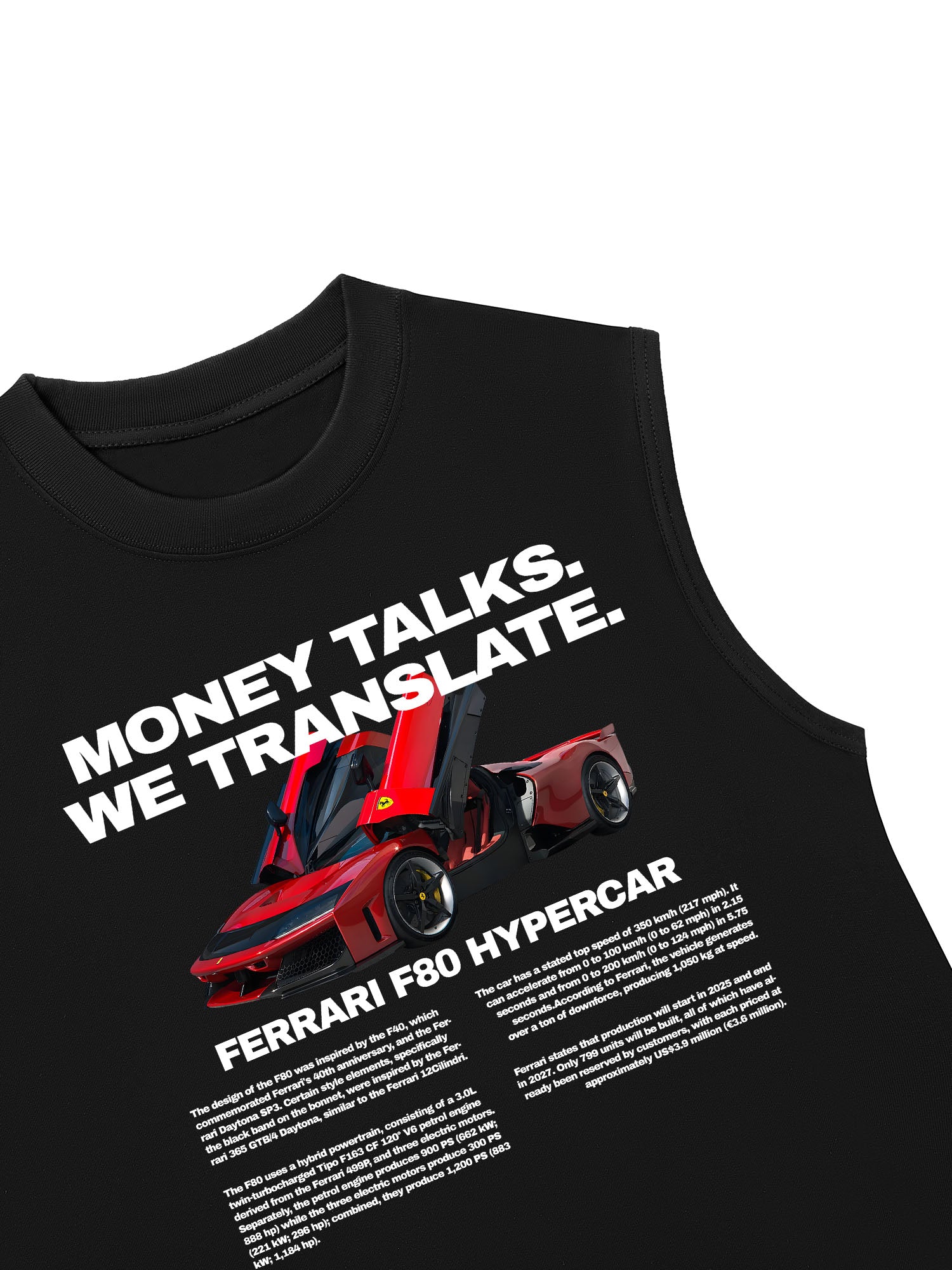 Áo Ba Lỗ Relaxed Fit Ferrari Money Talks We Translate