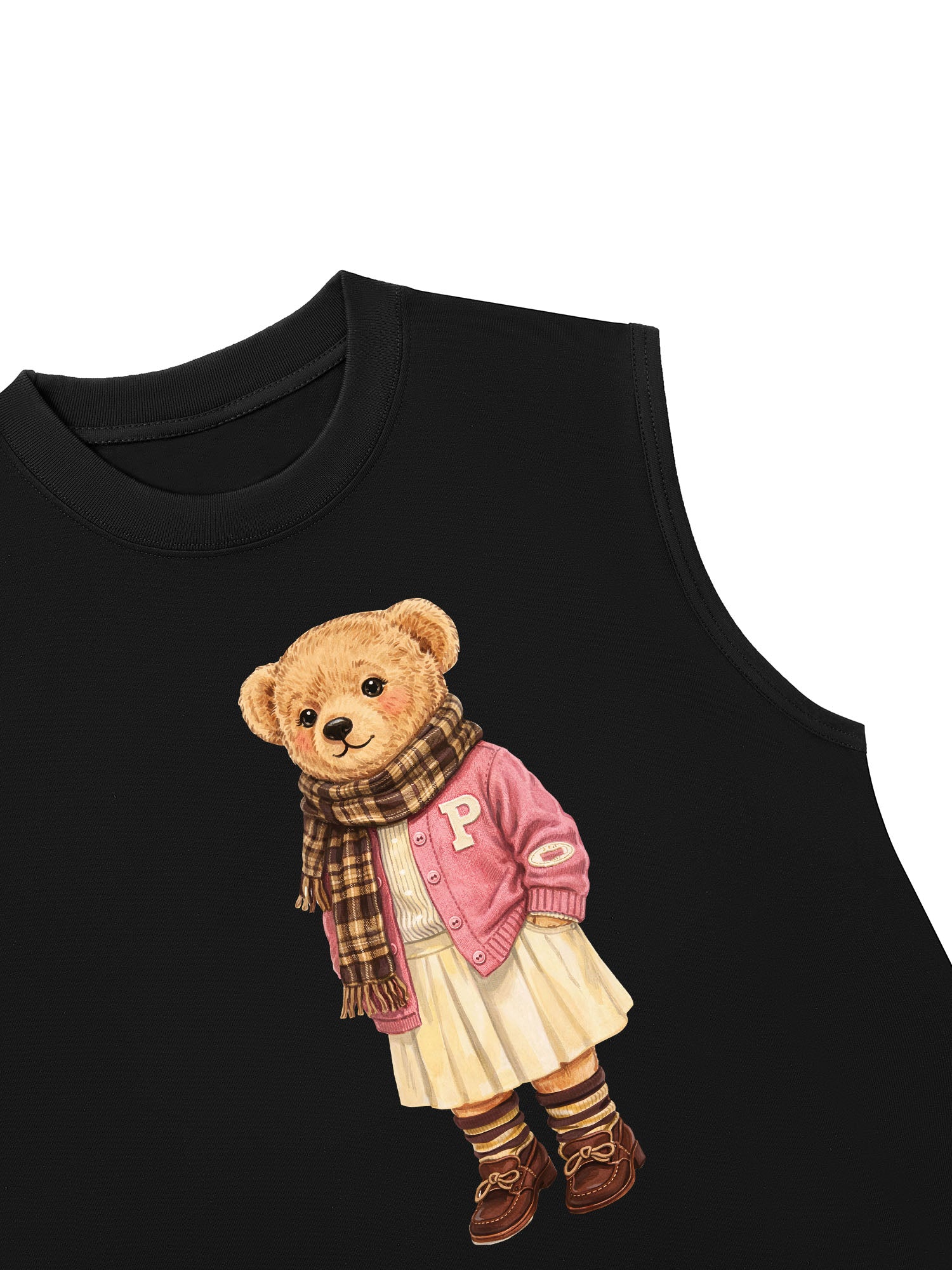 Áo Ba Lỗ Relaxed Fit Pink Girl Bear