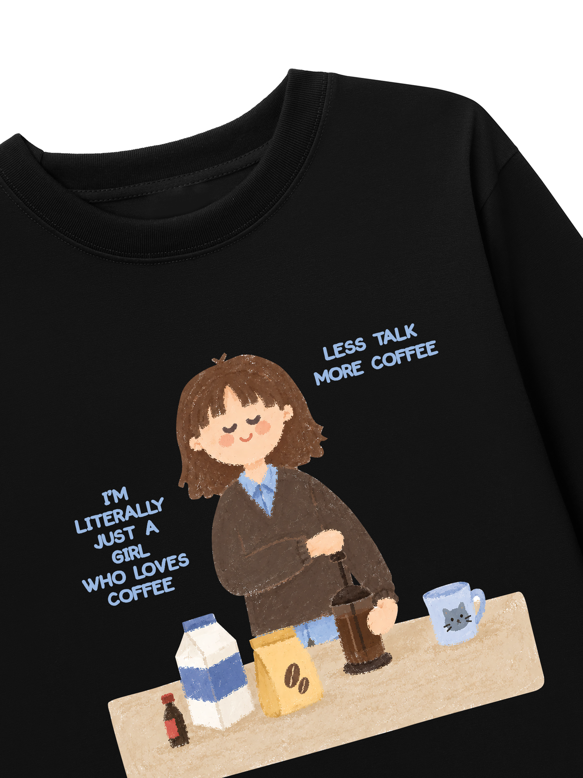 Áo Thun Dài Tay Girl Love Coffee