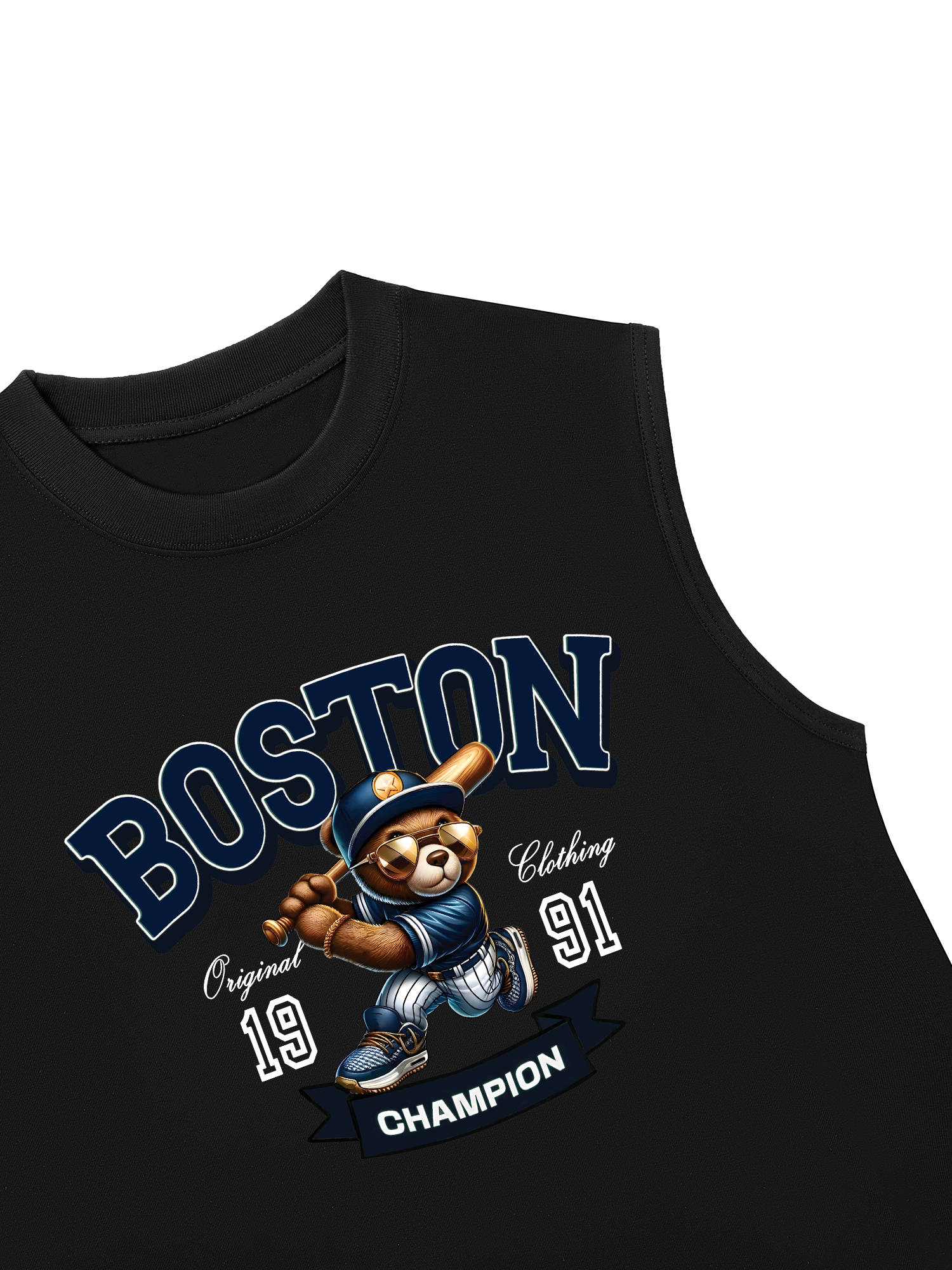 Áo Ba Lỗ Relaxed Fit Baseball Boston Teddy