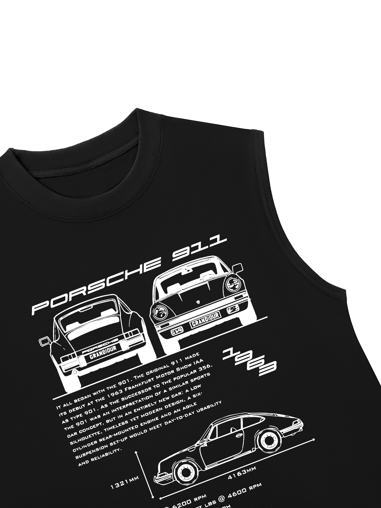 Áo Ba Lỗ Relaxed Fit Porsche 911 Blueprint