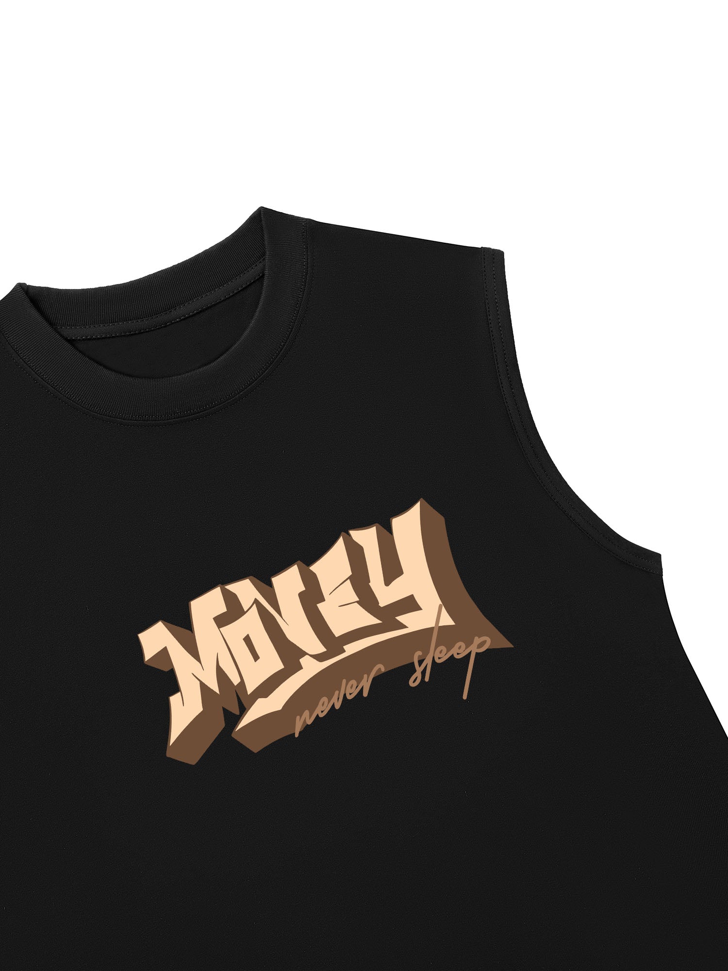 Áo Ba Lỗ Relaxed Fit Money Never Sleep