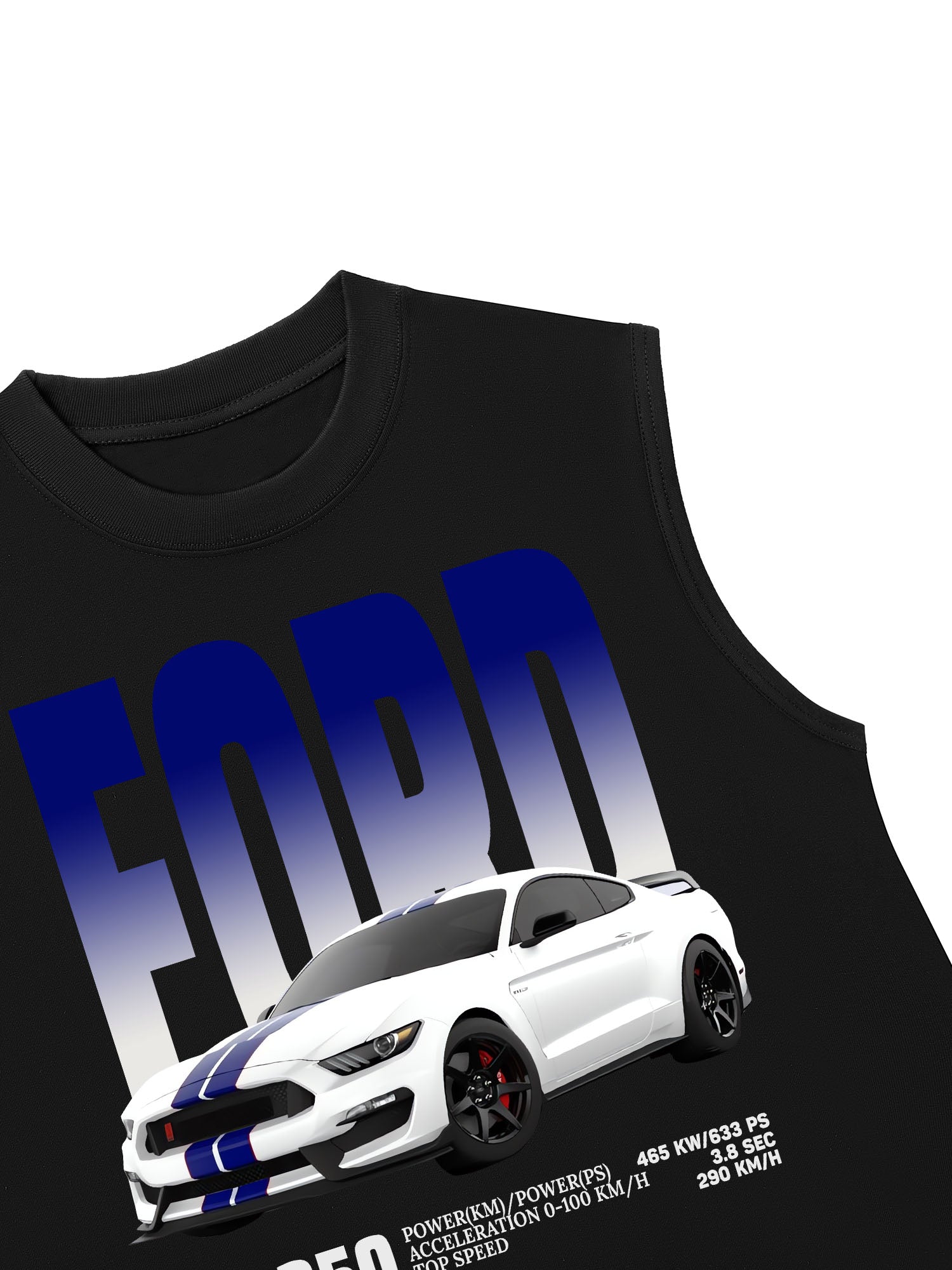 Áo Ba Lỗ Relaxed Fit Ford GT 350 White Blue
