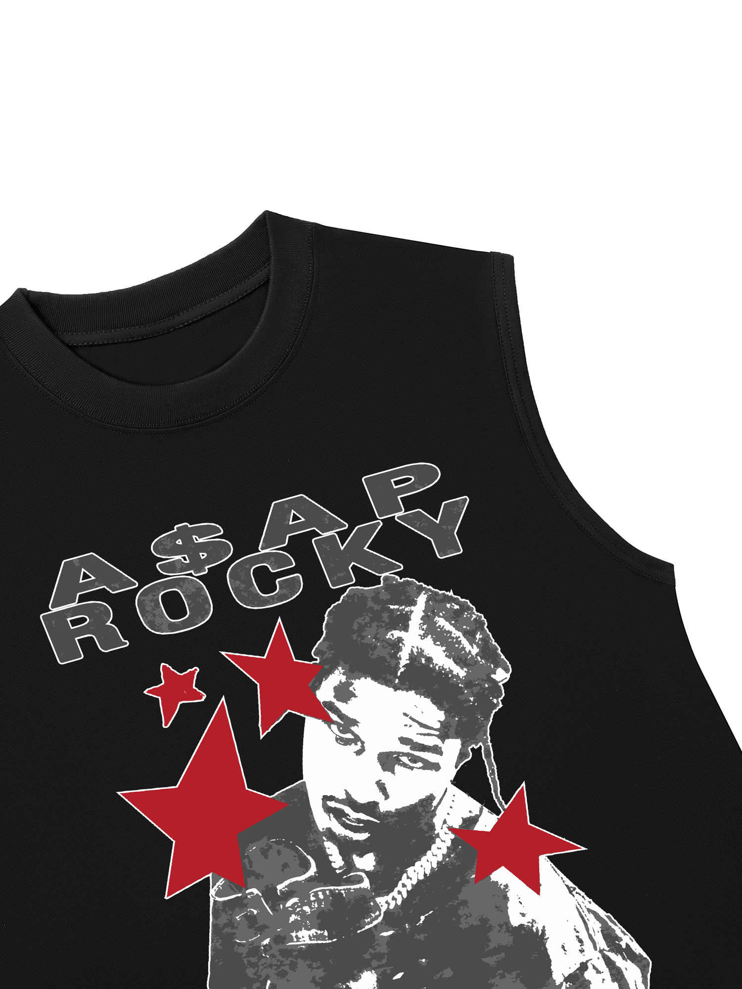 Áo Ba Lỗ Relaxed Fit Rapper Asap Rocky Vintage