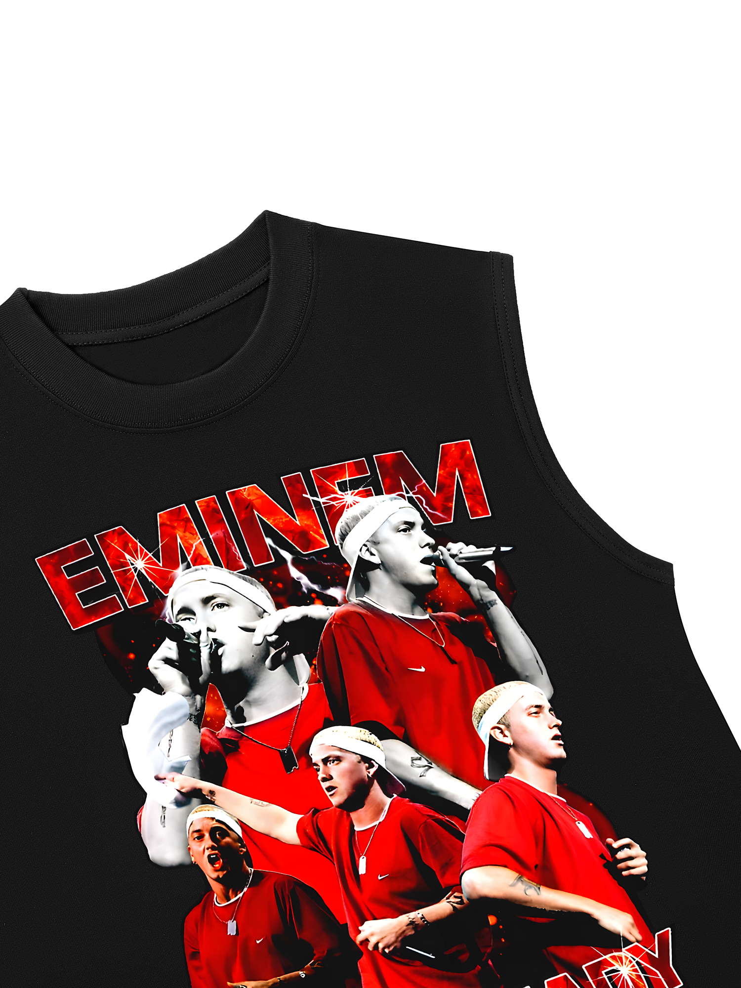 Áo Ba Lỗ Relaxed Fit Rapper Eminem Red Flames