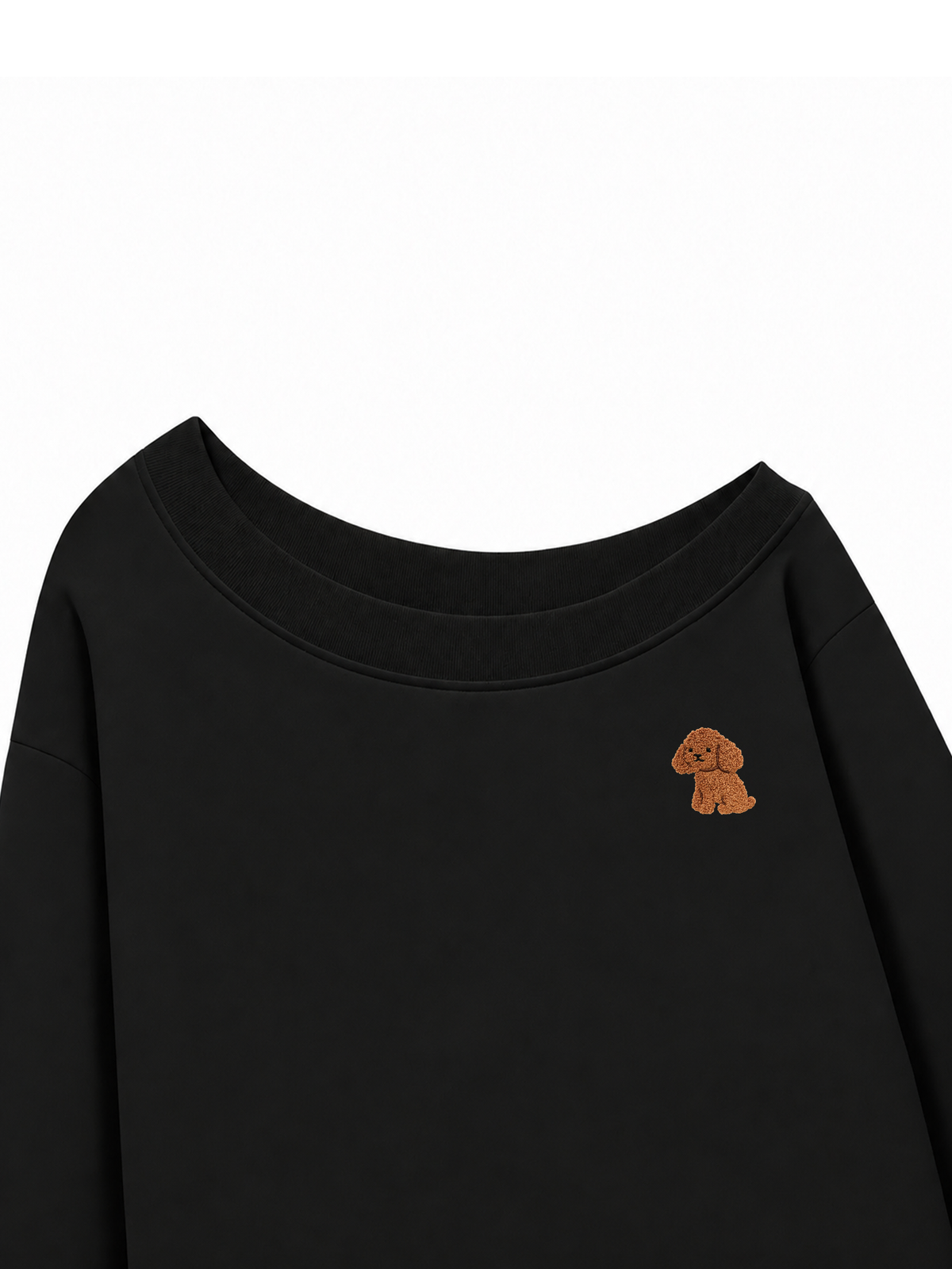 Áo Sweater Lệch Vai Nỉ Hai Da Cute Brown Puppy