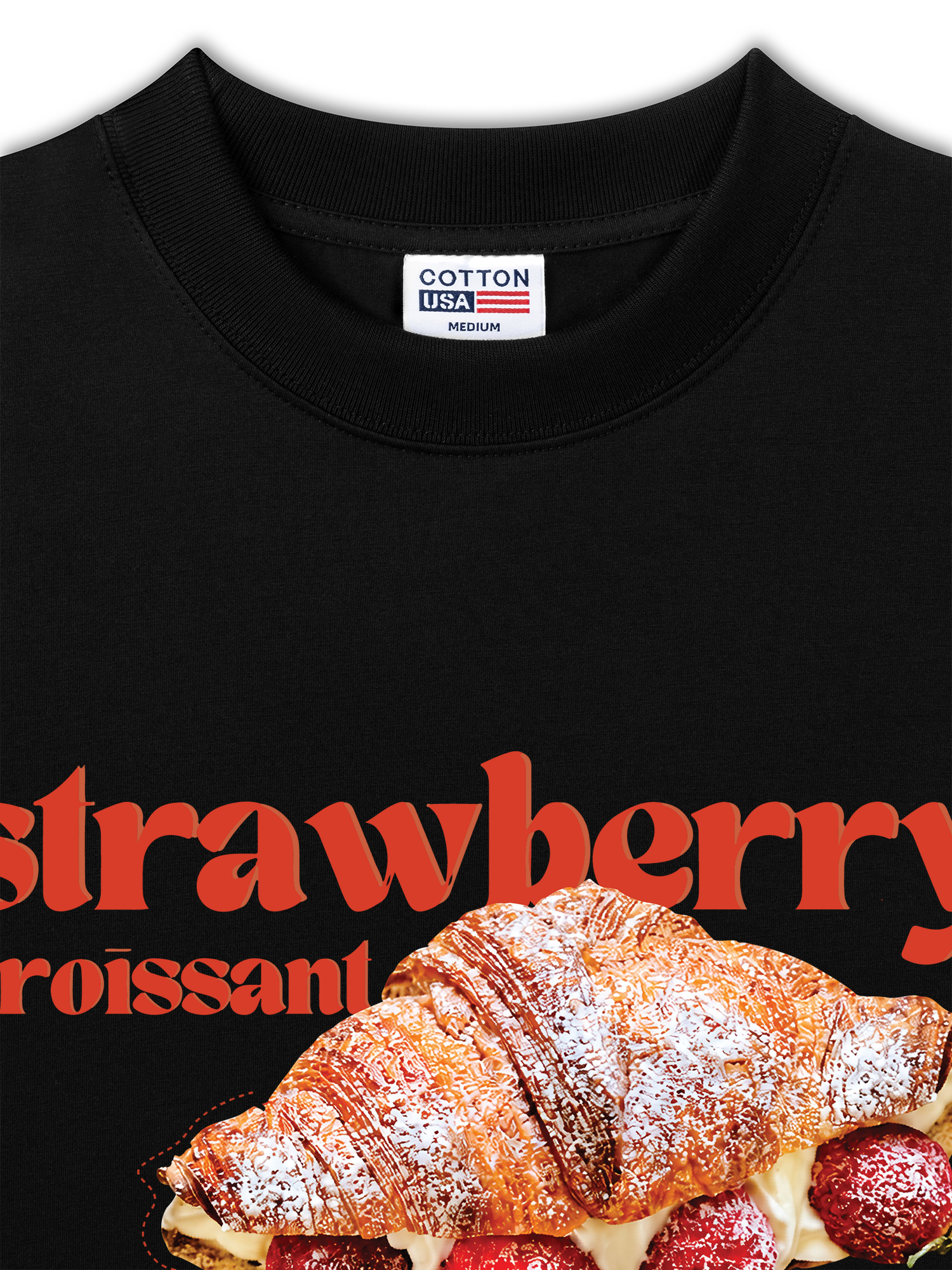 Áo Thun Relaxed Fit Yummy Mood Strawberry Croissant