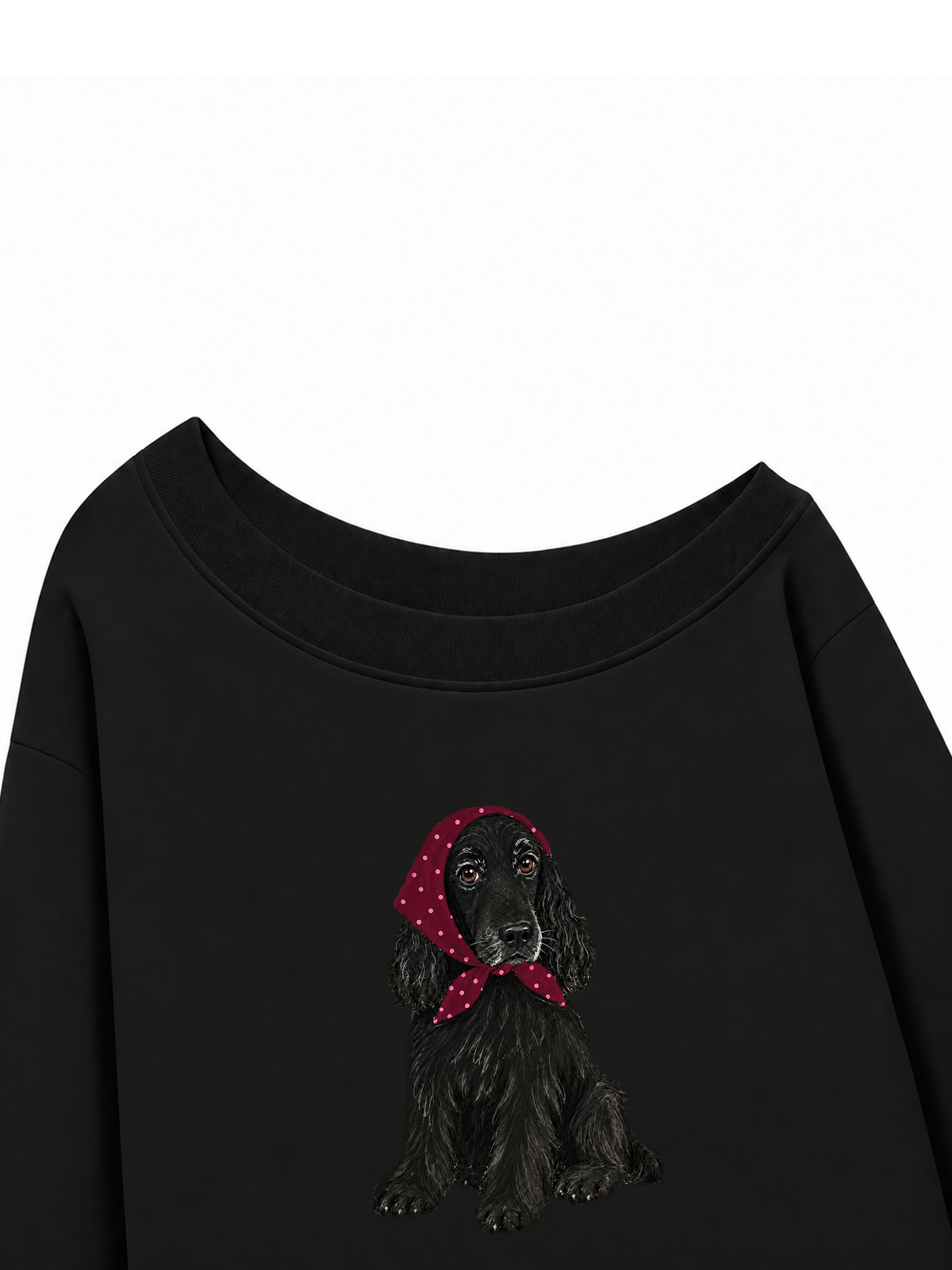 Áo Sweater Lệch Vai Nỉ Hai Da Burgundy Badana Puppy
