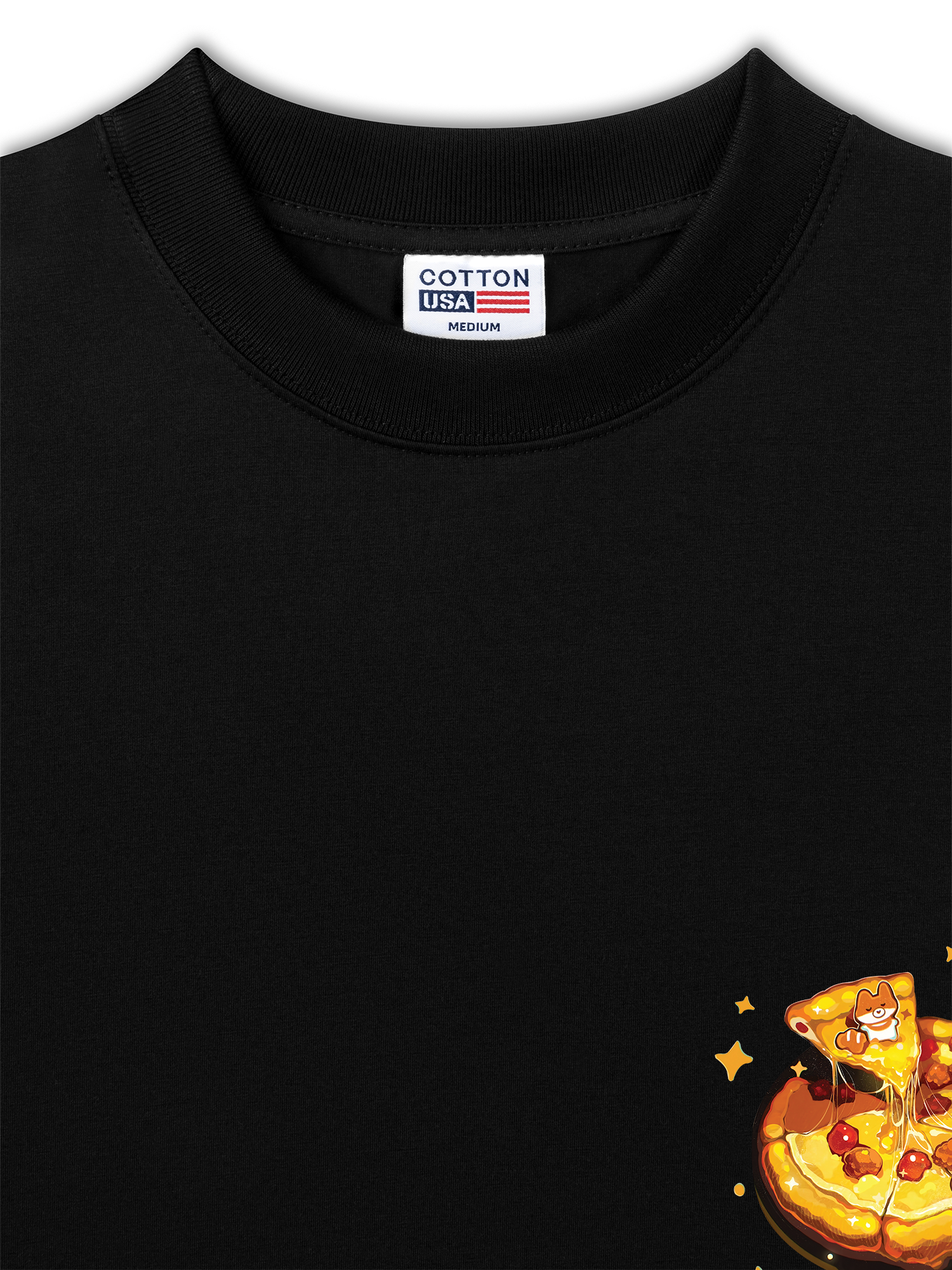 Áo Thun Relaxed Fit Yummy Mood Cute Puppy Pizza