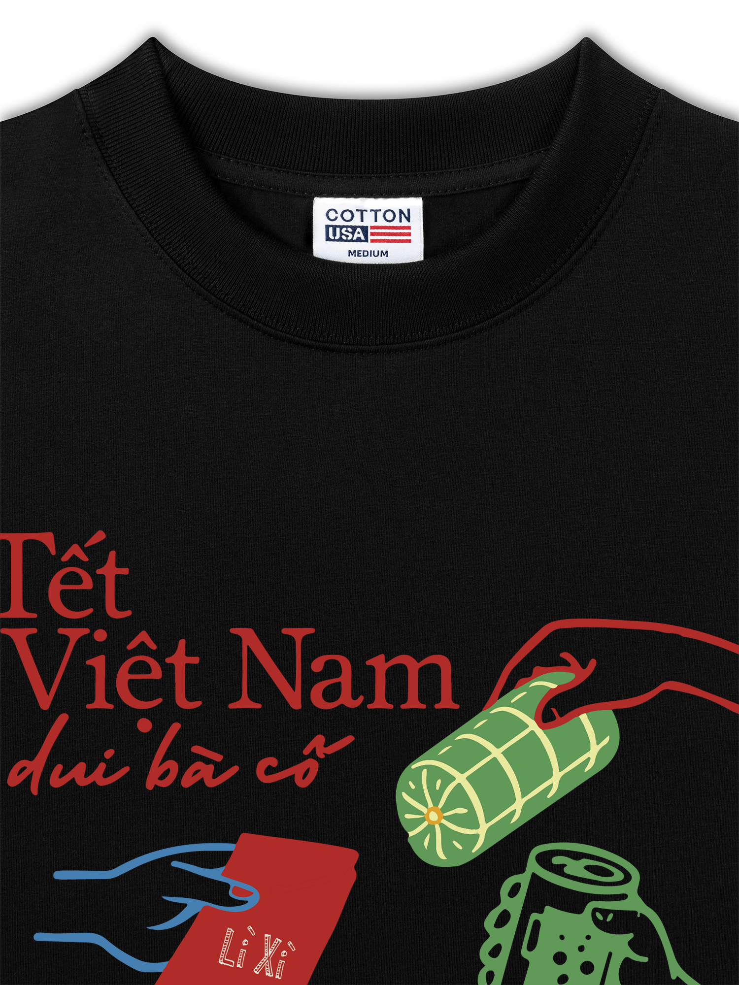 Áo Thun Relaxed Fit Tết Việt Nam Dui Bà Cố