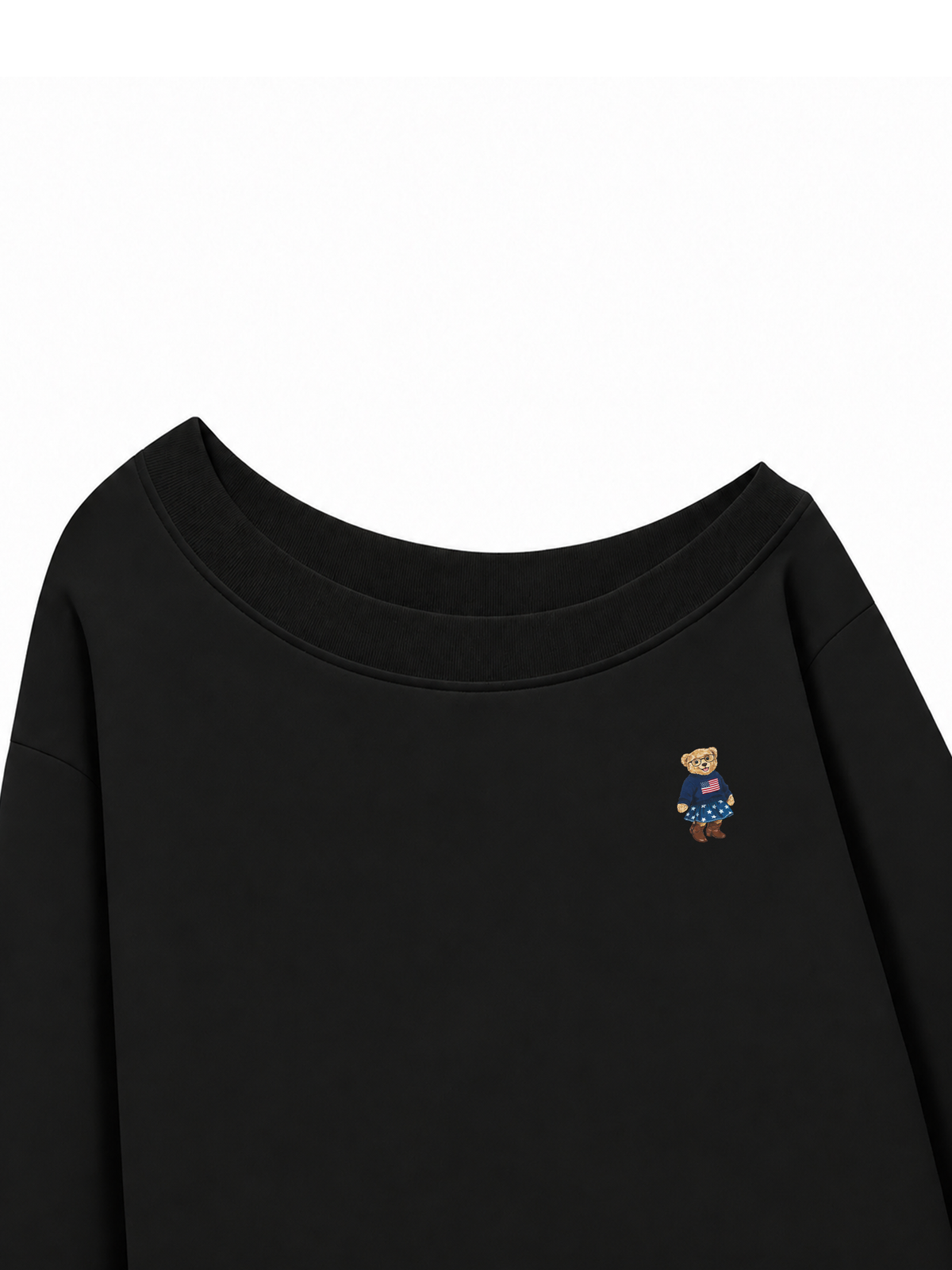 Áo Sweater Lệch Vai Nỉ Hai Da American Girl