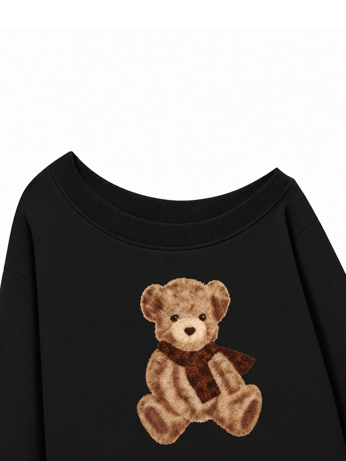 Áo Sweater Lệch Vai Nỉ Hai Da Teddy Bear Cold Weather
