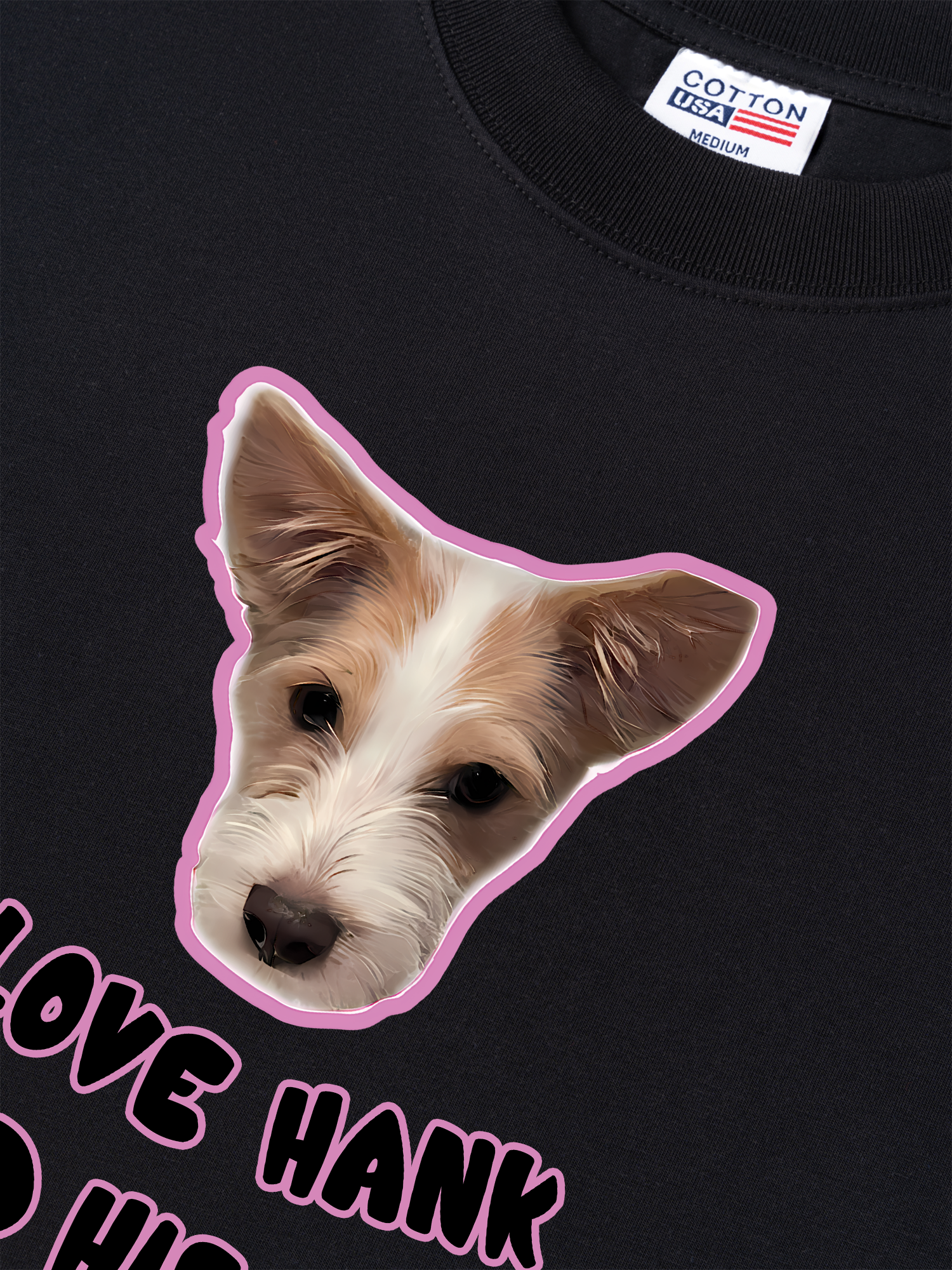 Áo Thun Relaxed Fit Black Pink Love Hank